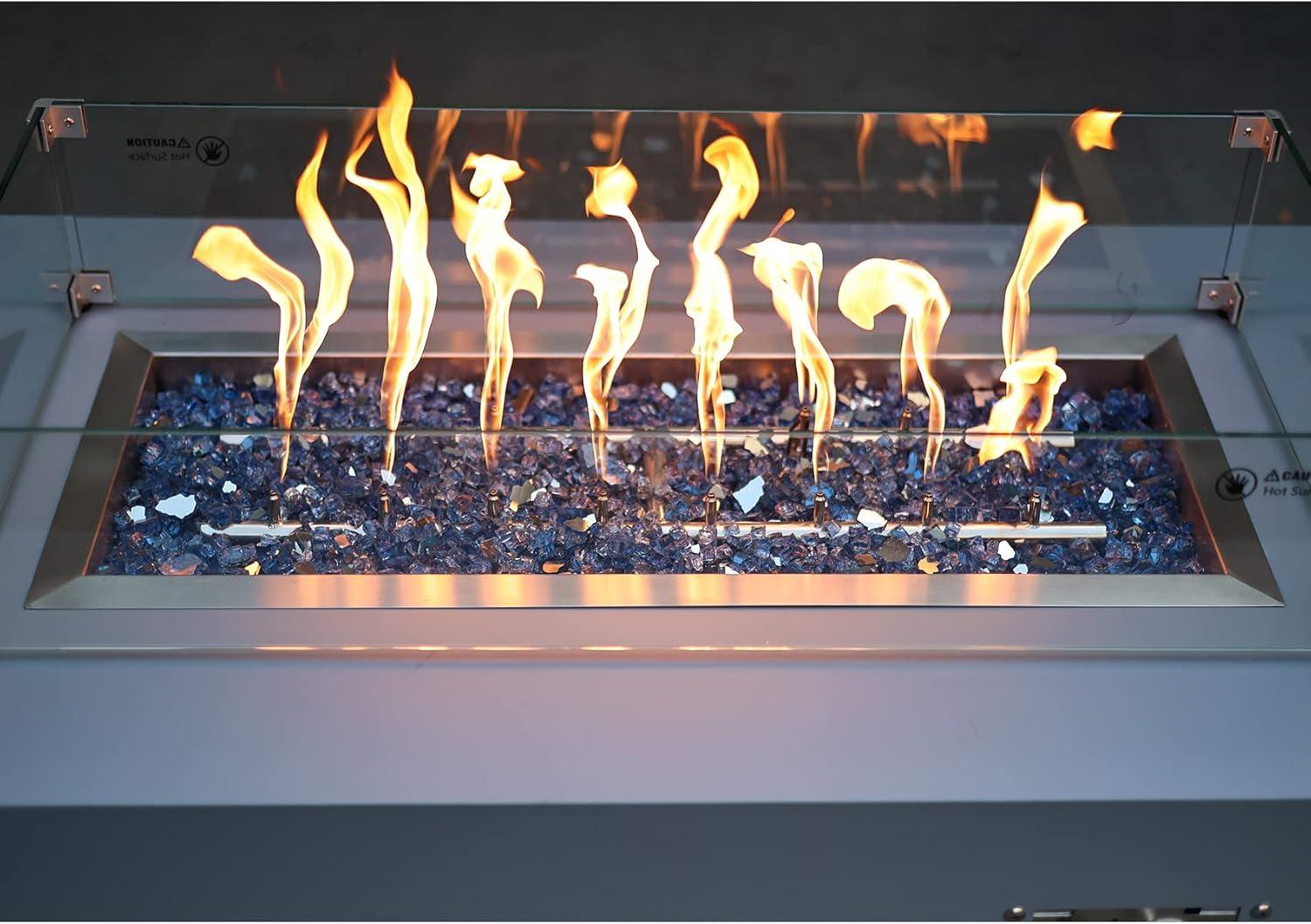 Stanbroil 10-Pound Fire Glass – 1/4 inch Reflective Tempered Fire Glass for Fireplace Fire Pit, Copper Reflective Fireglass(Pacific Blue Reflective)