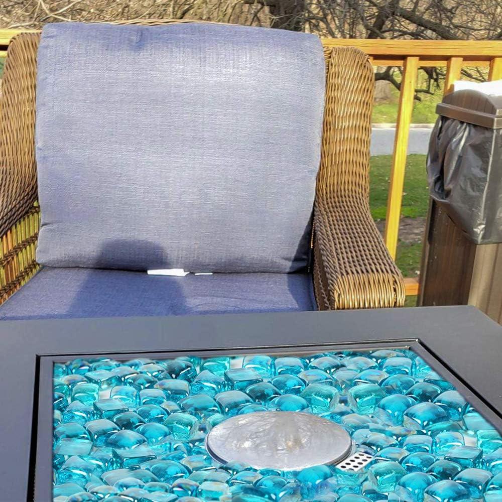 Stanbroil 10-Pound Fire Glass Cubes – 1 inch Fire Glass for Fireplace Fire Pit, Royal Cobalt Blue Reflective(New Caribbean Blue Reflective)