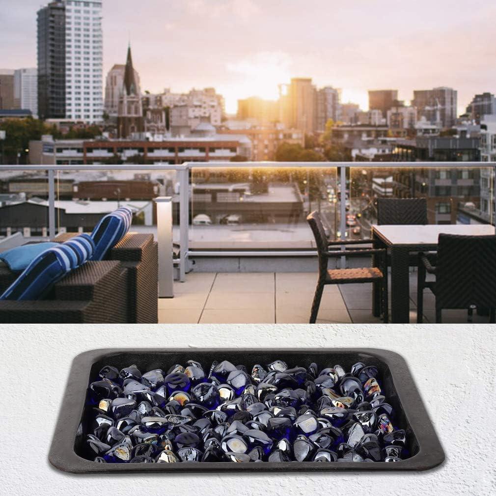 Stanbroil 10-Pound Fire Glass Diamonds – 1/2 inch Luster Fire Glass for Fireplace Fire Pit and Landscaping, Emerald Green Luster(Royal Cobalt Blue Luster)