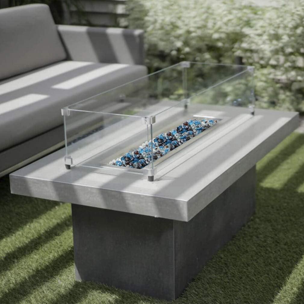 Stanbroil 10-Pound Blended Fire Glass Diamonds – 1/2 inch Fire Glass Blended Caribbean Blue, Crystal Ice, Amber Luster for Indoor and Outdoor Gas Fire Pits and Fireplaces(Caribbean Blue  Crystal Ice  Amber)