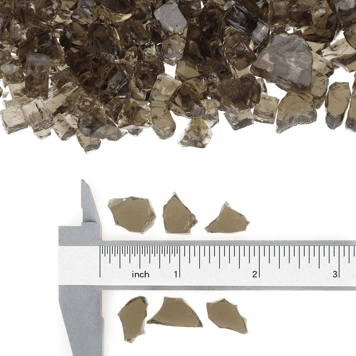 Stanbroil 10-Pound Fire Glass – 1/2 inch Tempered Fire Glass for Fireplace Fire Pit, Bronze