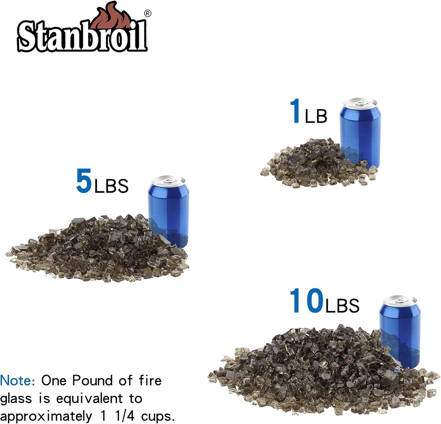 Stanbroil 10-Pound Fire Glass – 1/2 inch Tempered Fire Glass for Fireplace Fire Pit, Bronze