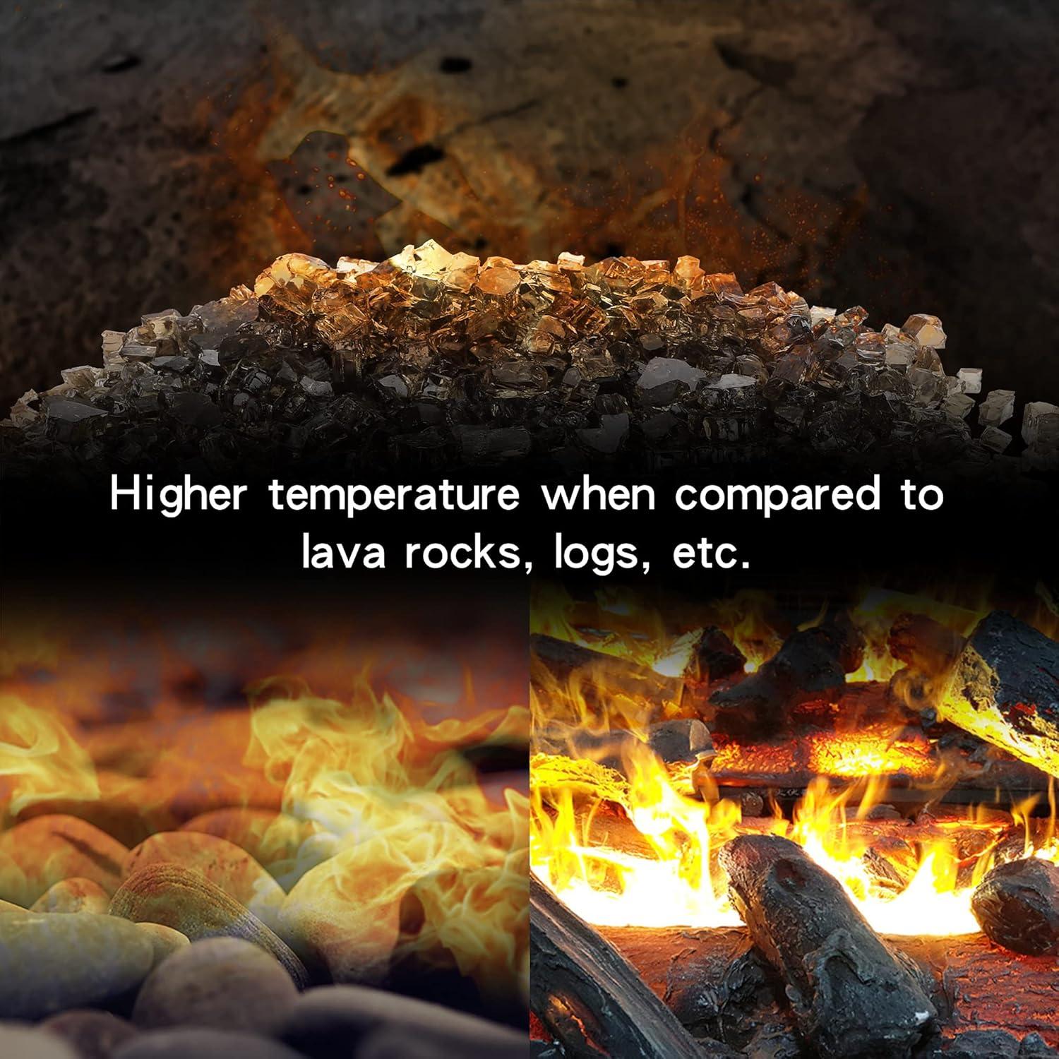 Stanbroil 10-Pound Fire Glass – 1/2 inch Tempered Fire Glass for Fireplace Fire Pit, Bronze