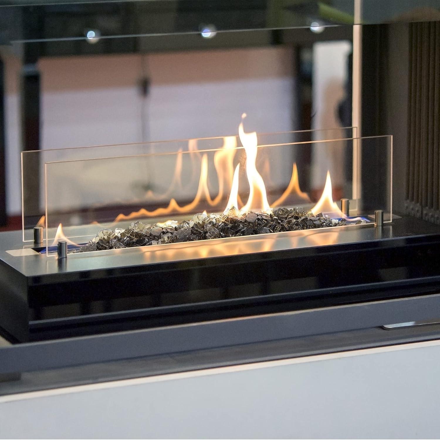 Stanbroil 10-Pound Fire Glass – 1/2 inch Tempered Fire Glass for Fireplace Fire Pit, Bronze