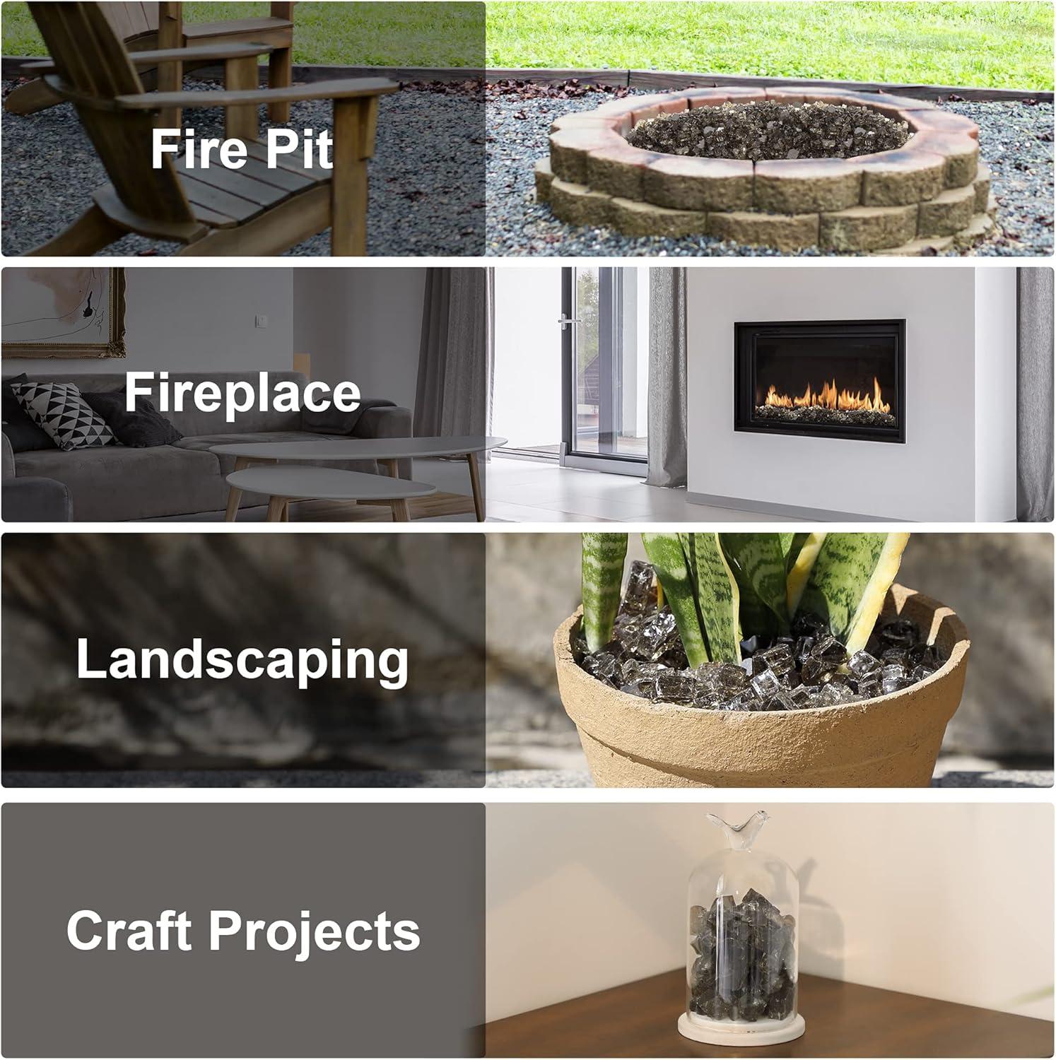 Stanbroil 10-Pound Fire Glass – 1/2 inch Tempered Fire Glass for Fireplace Fire Pit, Bronze