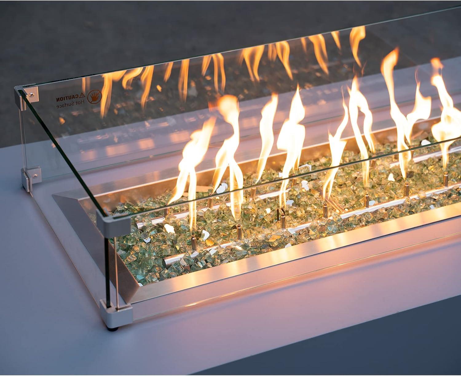 Stanbroil 10-Pound Fire Glass – 1/4 inch Reflective Tempered Fire Glass for Fireplace Fire Pit, Copper Reflective Fireglass(Light Green Reflective)