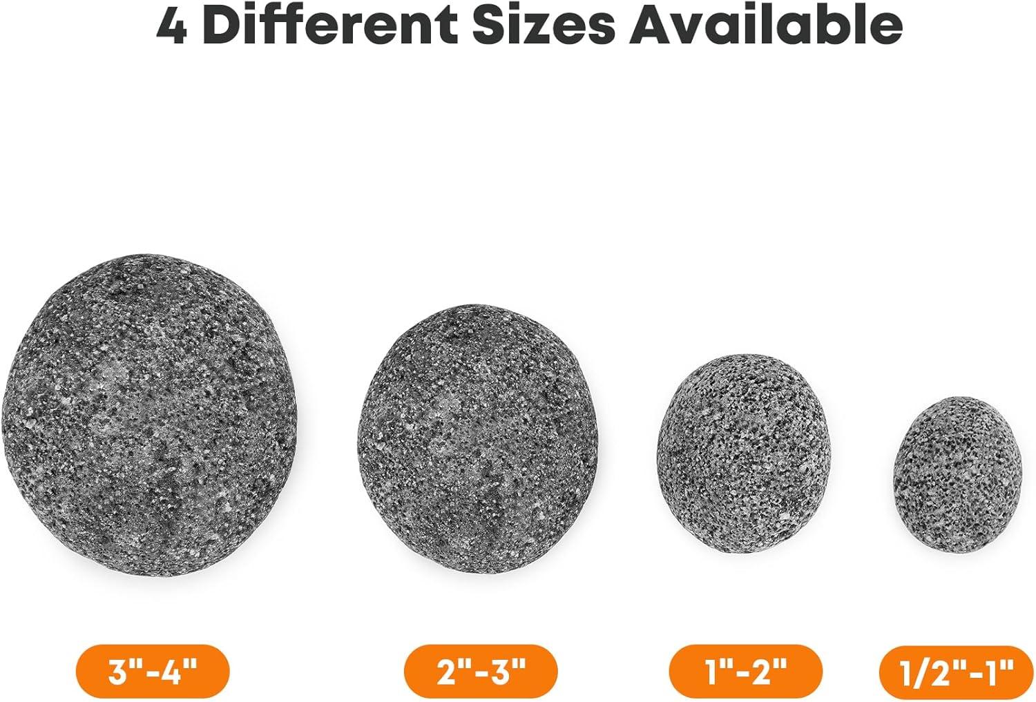 Stanbroil Tumbled Lava Rock Pebbles for Indoor or Outdoor Gas Fire Pits and Fireplaces – 10 pounds (1/2″-1″)(10 pounds  3-5 Inch)
