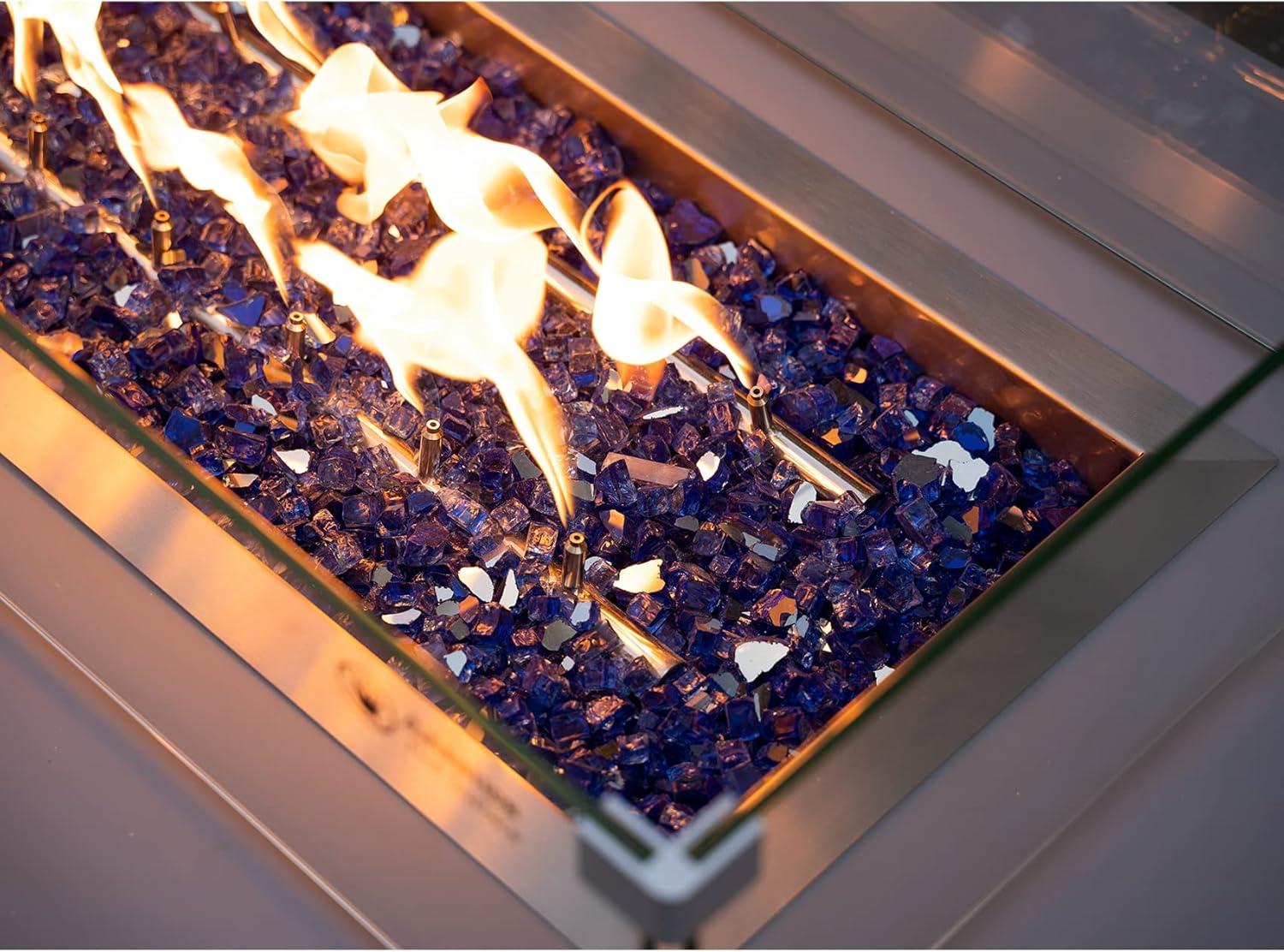 Stanbroil 10-Pound Fire Glass – 1/4 inch Reflective Tempered Fire Glass for Fireplace Fire Pit, Copper Reflective Fireglass(Cobalt Blue Reflective)
