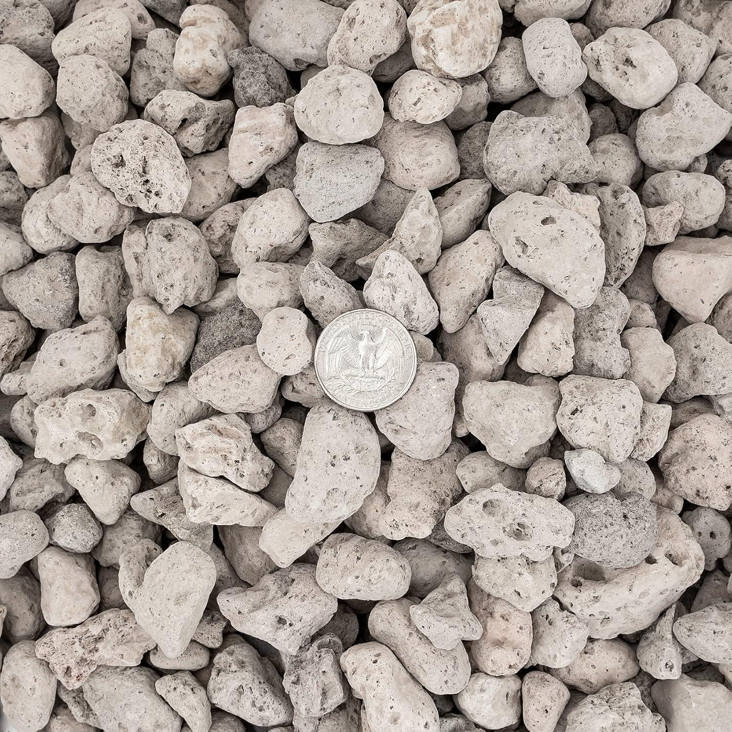 Stanbroil Light Weight White Lava Rock Granules – Natural Volcanic Rocks Decorative Landscaping Stones for Outland Living Bond Portable Fire Pit, Gas Log Set and Fireplace – 5 Pounds (4/5″ – 1-1/5″)