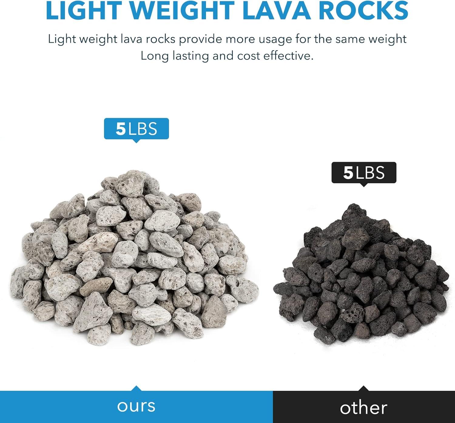 Stanbroil Light Weight White Lava Rock Granules – Natural Volcanic Rocks Decorative Landscaping Stones for Outland Living Bond Portable Fire Pit, Gas Log Set and Fireplace – 5 Pounds (4/5″ – 1-1/5″)