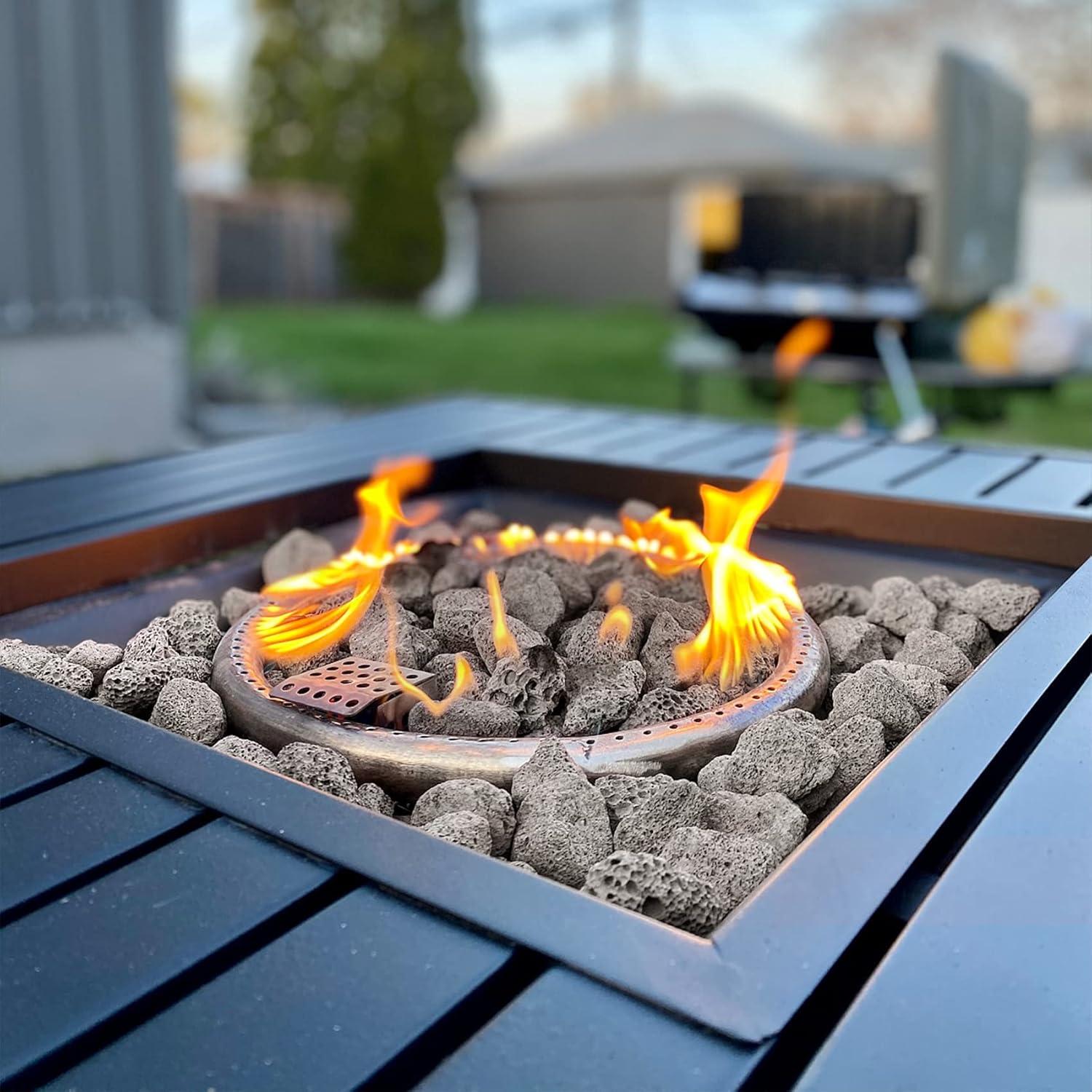 Stanbroil Light Weight White Lava Rock Granules – Natural Volcanic Rocks Decorative Landscaping Stones for Outland Living Bond Portable Fire Pit, Gas Log Set and Fireplace – 5 Pounds (4/5″ – 1-1/5″)