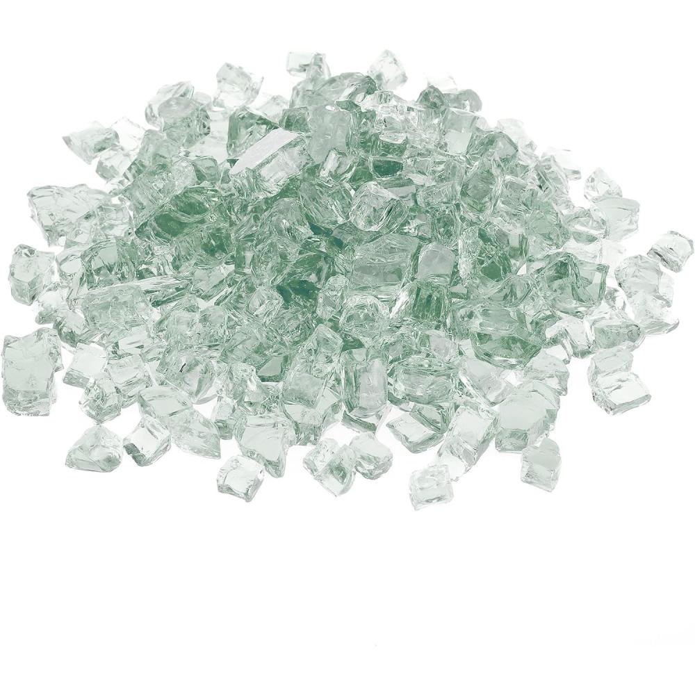 Stanbroil 10-Pound Fire Glass – 1/2 inch Tempered Fire Glass for Fireplace Fire Pit, Crystal Ice