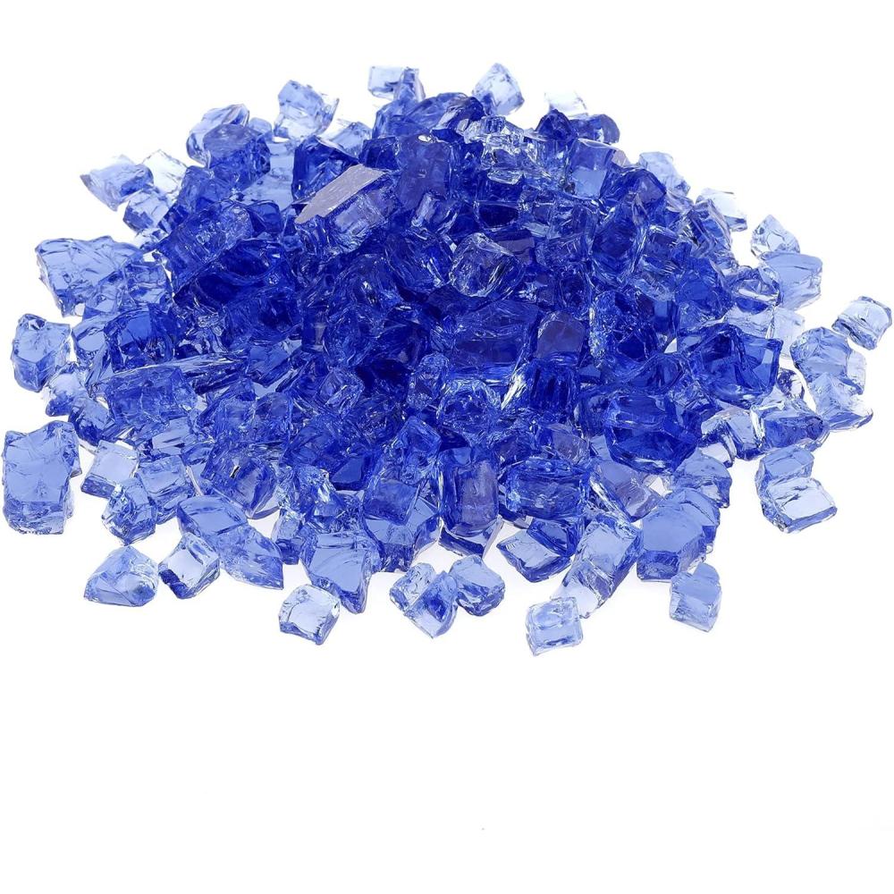 Stanbroil 10-Pound Fire Glass – 1/2 inch Tempered Fire Glass for Fireplace Fire Pit, Cobalt Blue