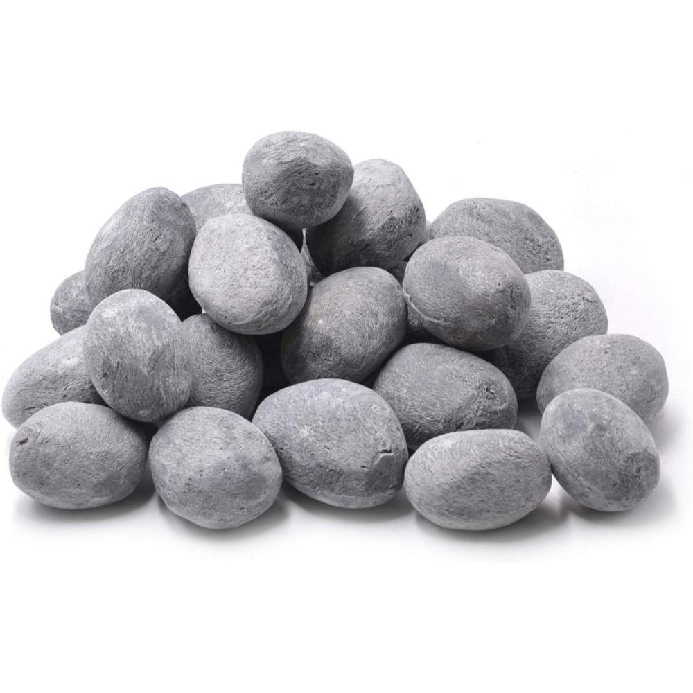 Stanbroil 24pcs Light Weight Ceramic Fiber Pebble Stones for Fire Pit and Fireplace – Grey(24pcs  Grey)