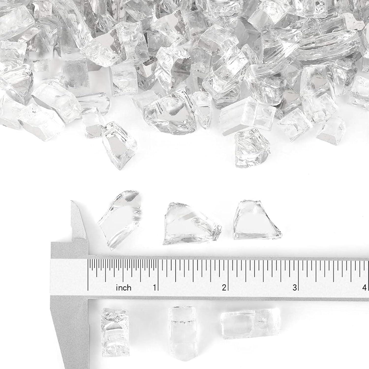Stanbroil 10-Pound Fire Glass – 1/2 inch Tempered Fire Glass for Fireplace Fire Pit, High Luster Platinum