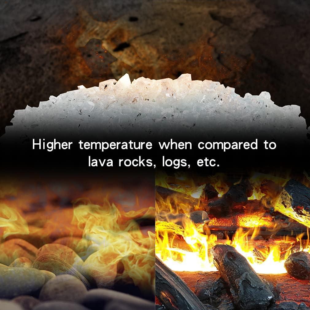 Stanbroil 10-Pound Fire Glass – 1/2 inch Tempered Fire Glass for Fireplace Fire Pit, High Luster Platinum