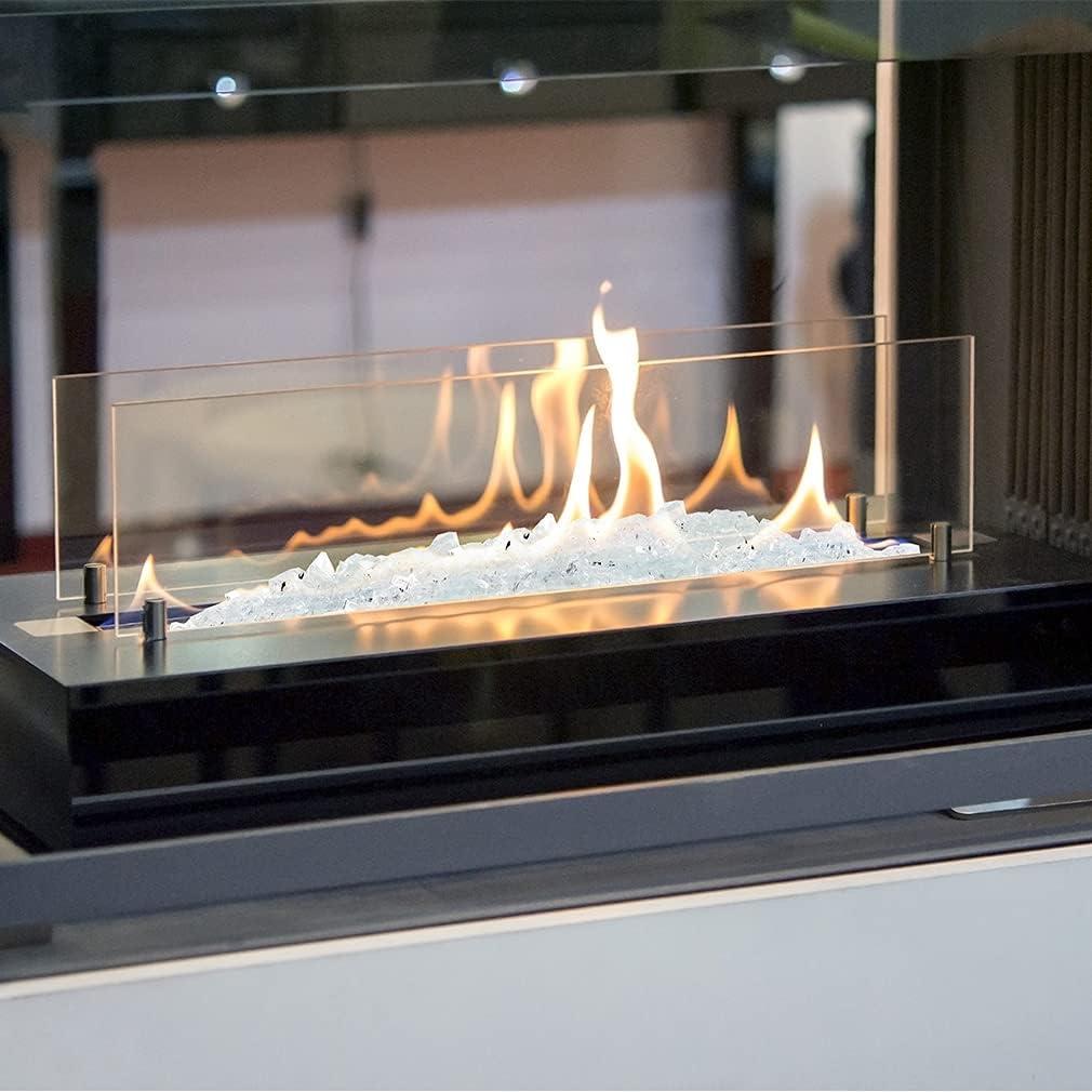 Stanbroil 10-Pound Fire Glass – 1/2 inch Tempered Fire Glass for Fireplace Fire Pit, High Luster Platinum