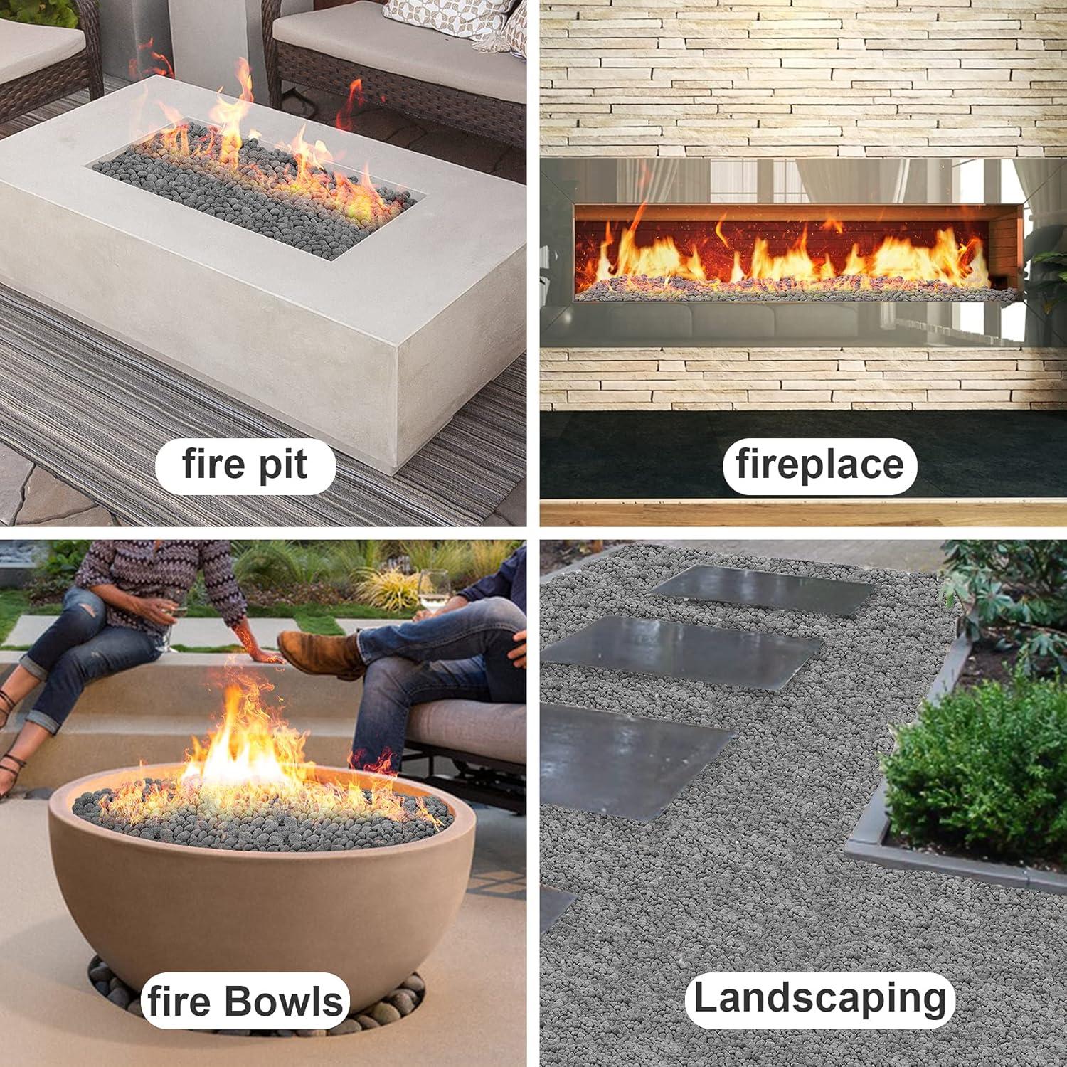 Stanbroil Tumbled Lava Rock Pebbles for Indoor or Outdoor Gas Fire Pits and Fireplaces – 10 pounds (1/2″-1″)(10 pounds  1/2-1 Inch)