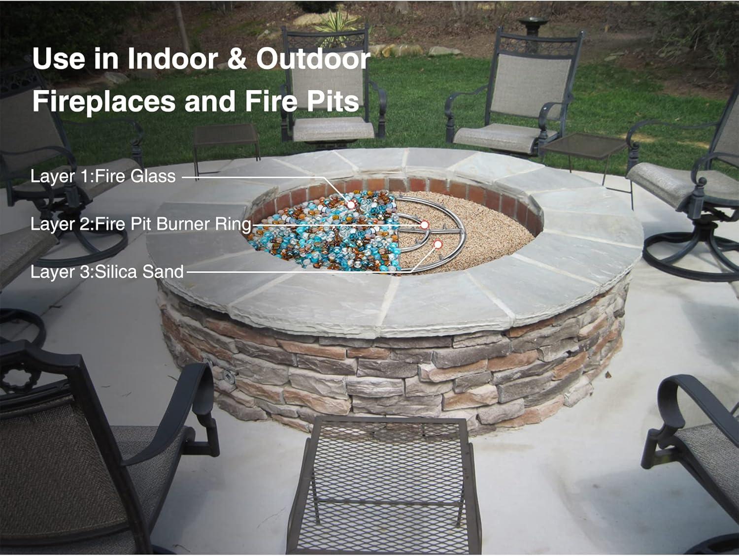 Stanbroil Silica Sand for Fire Pit Fireplace and Base Layer Decoration – 10-Pound Heatproof and Fire Proof Fire Sand for Use Under Gas Logs, Lava Rock or Fire Glass(0.03″-0.06″)