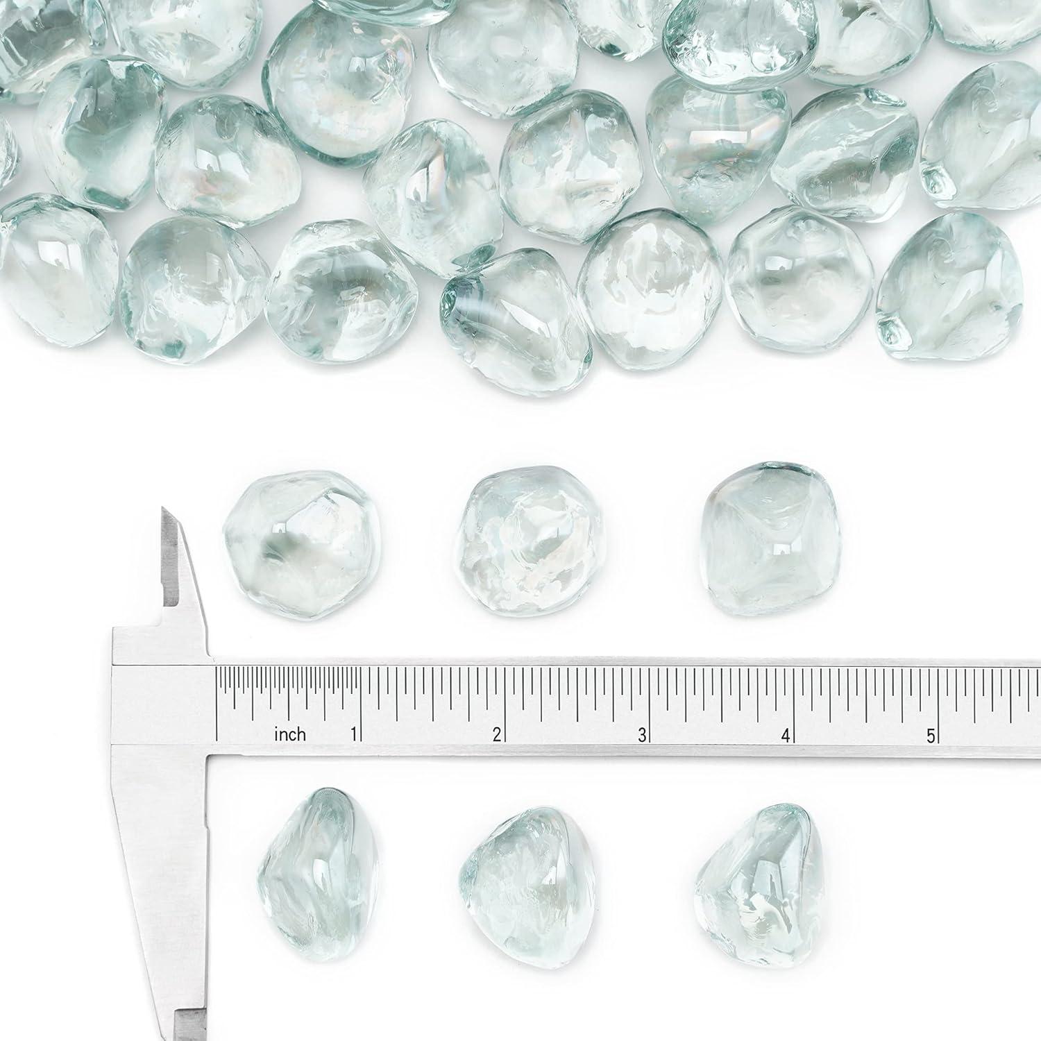 Stanbroil 10-Pound Fire Glass Diamonds – 1/2 inch Luster Fire Glass for Fireplace Fire Pit and Landscaping, Emerald Green Luster(Crystal Ice Luster)