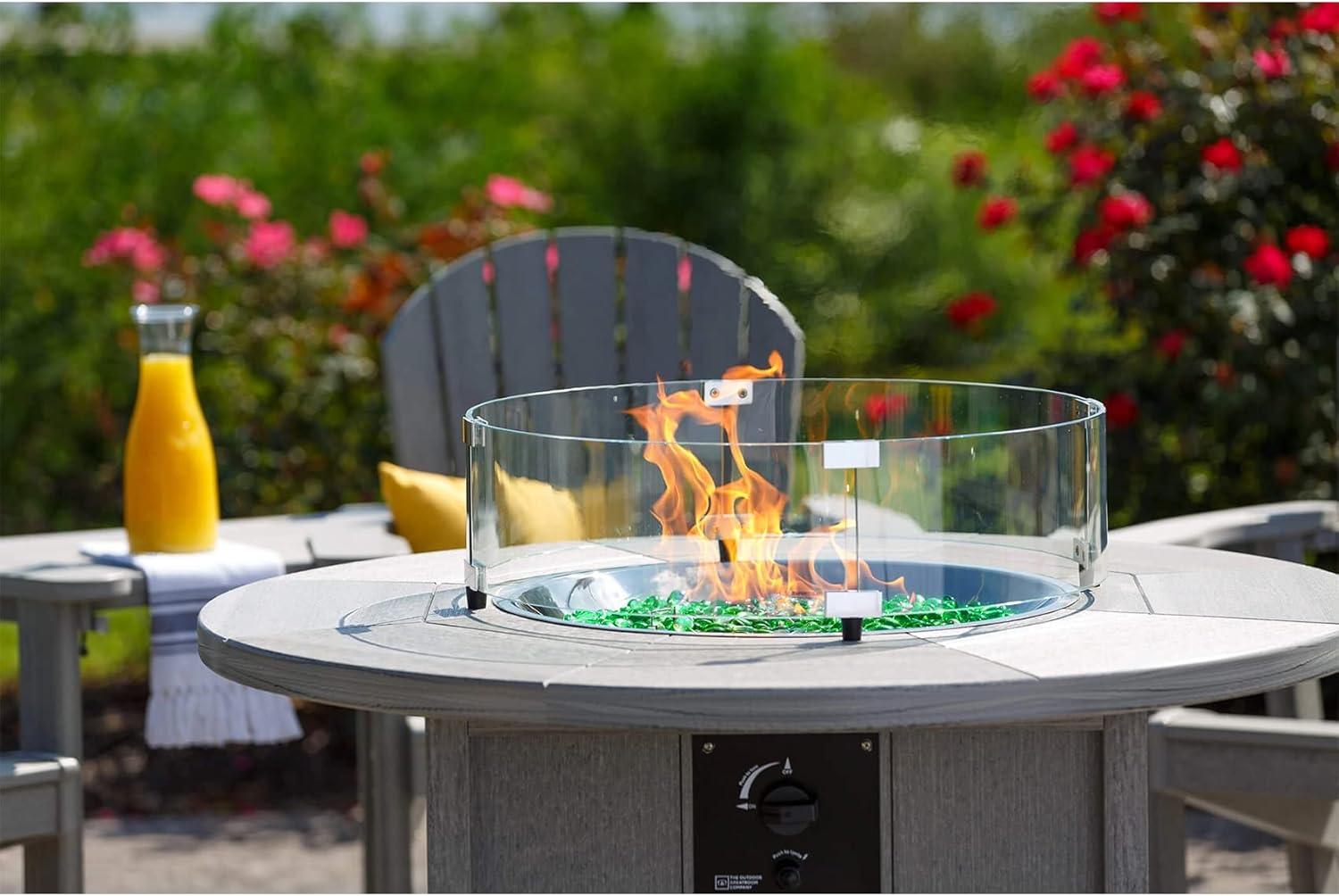 Stanbroil 10-Pound Fire Glass Beads – 1/2 inch Luster Fire Glass Drops for Fireplace Fire Pit | Gas Log Sets | Landscaping | Fish Tank, Amber Luster(Emerald Green Luster)