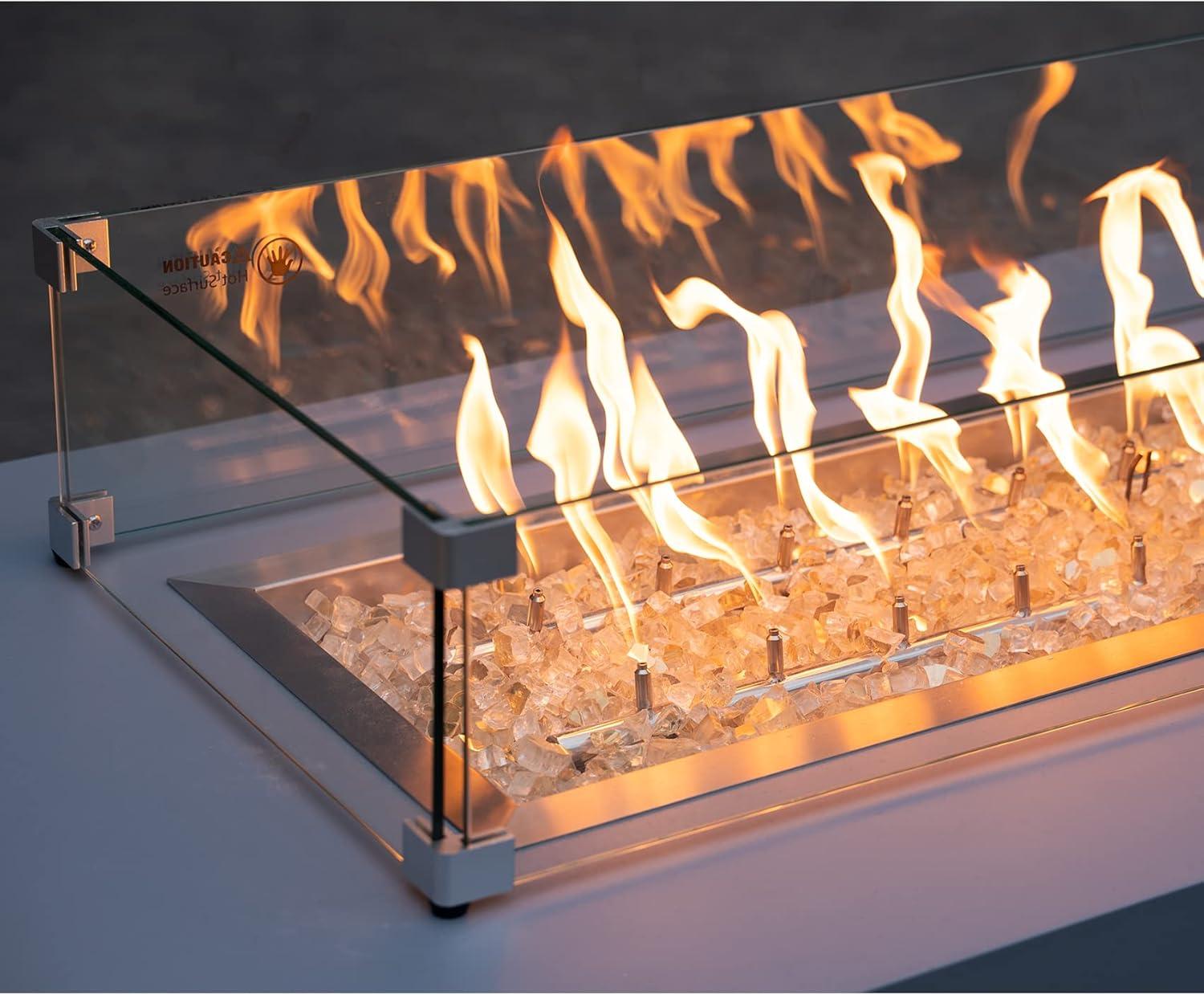 Stanbroil 10-Pound Fire Glass – 1/4 inch Reflective Tempered Fire Glass for Fireplace Fire Pit, Copper Reflective Fireglass(Gold Reflective)