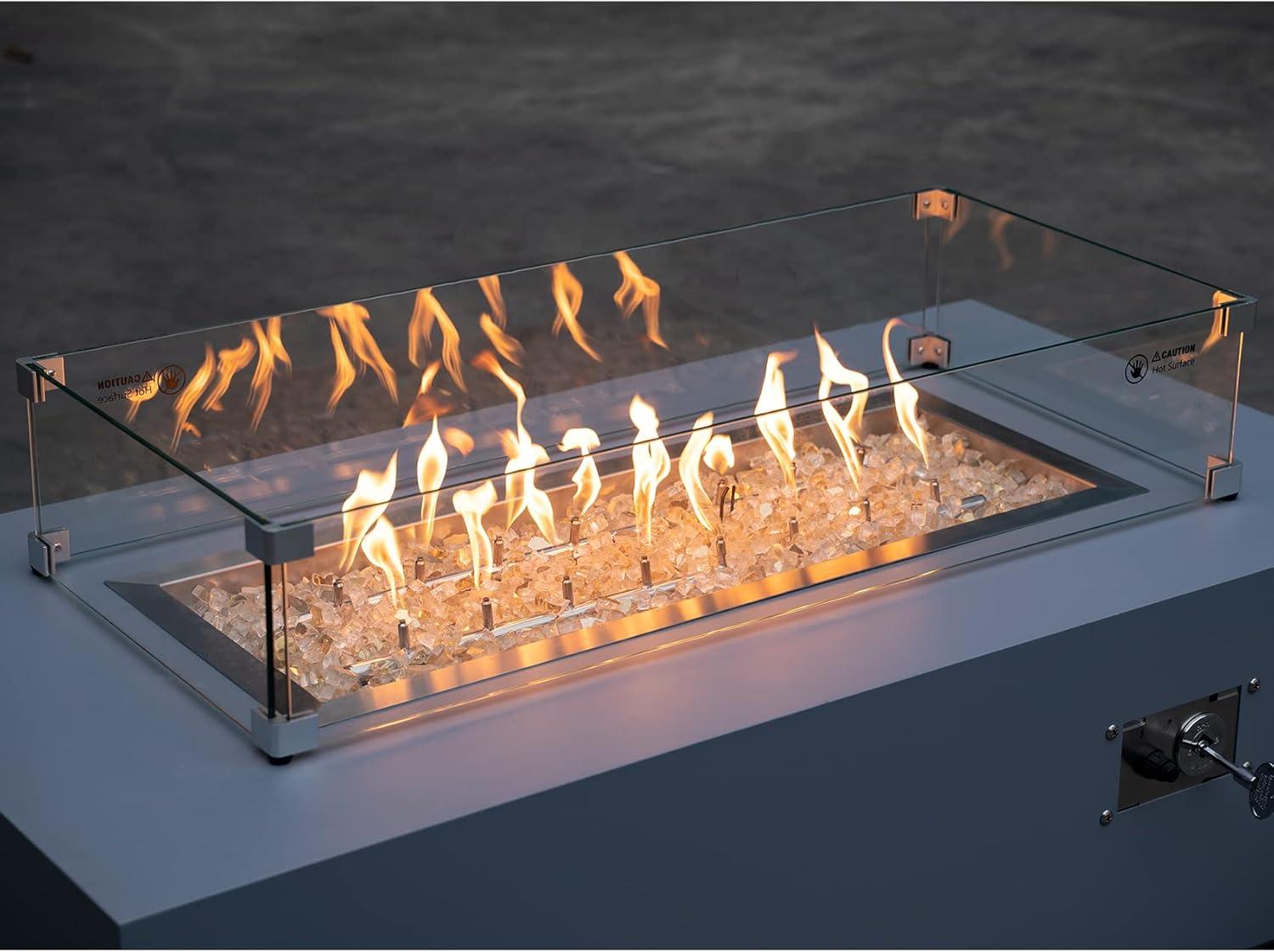 Stanbroil 10-Pound Fire Glass – 1/4 inch Reflective Tempered Fire Glass for Fireplace Fire Pit, Copper Reflective Fireglass(Gold Reflective)