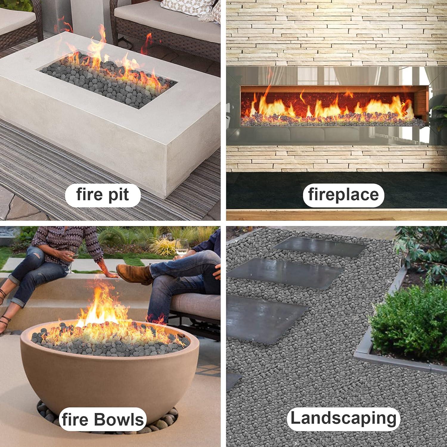 Stanbroil Tumbled Lava Rock Pebbles for Indoor or Outdoor Gas Fire Pits and Fireplaces – 10 pounds (1/2″-1″)(10 pounds  2-3 Inch)