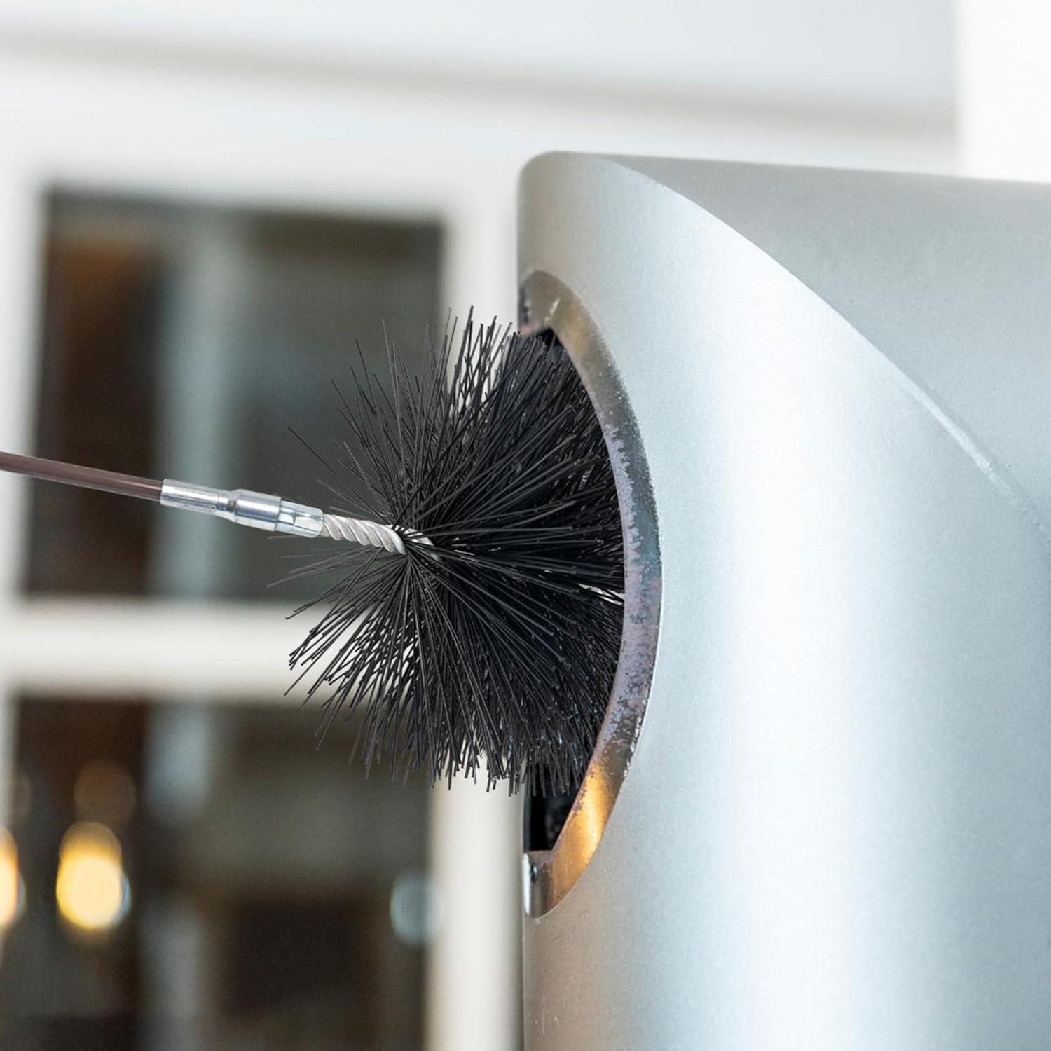 Stanbroil 6 Inch Round Chimney Cleaning Brush with 1/4″ NPT Fitting for Insulated Chimneys, Stainless Steel or Metal Stove Pipes- Works with Most Chimney Rod Sets(Polypropylene)