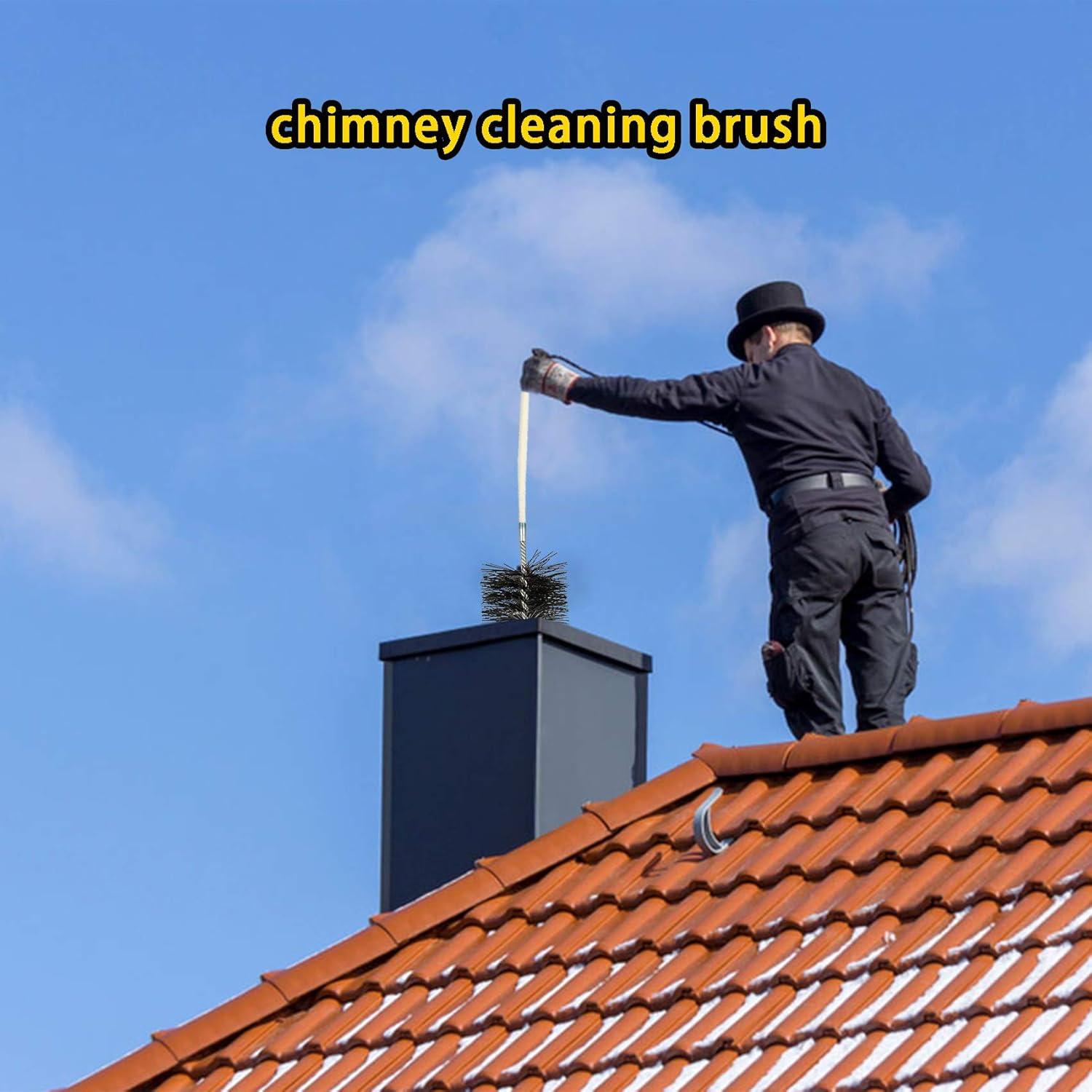 Stanbroil 6 Inch Round Chimney Cleaning Brush with 1/4″ NPT Fitting for Insulated Chimneys, Stainless Steel or Metal Stove Pipes- Works with Most Chimney Rod Sets(Polypropylene)
