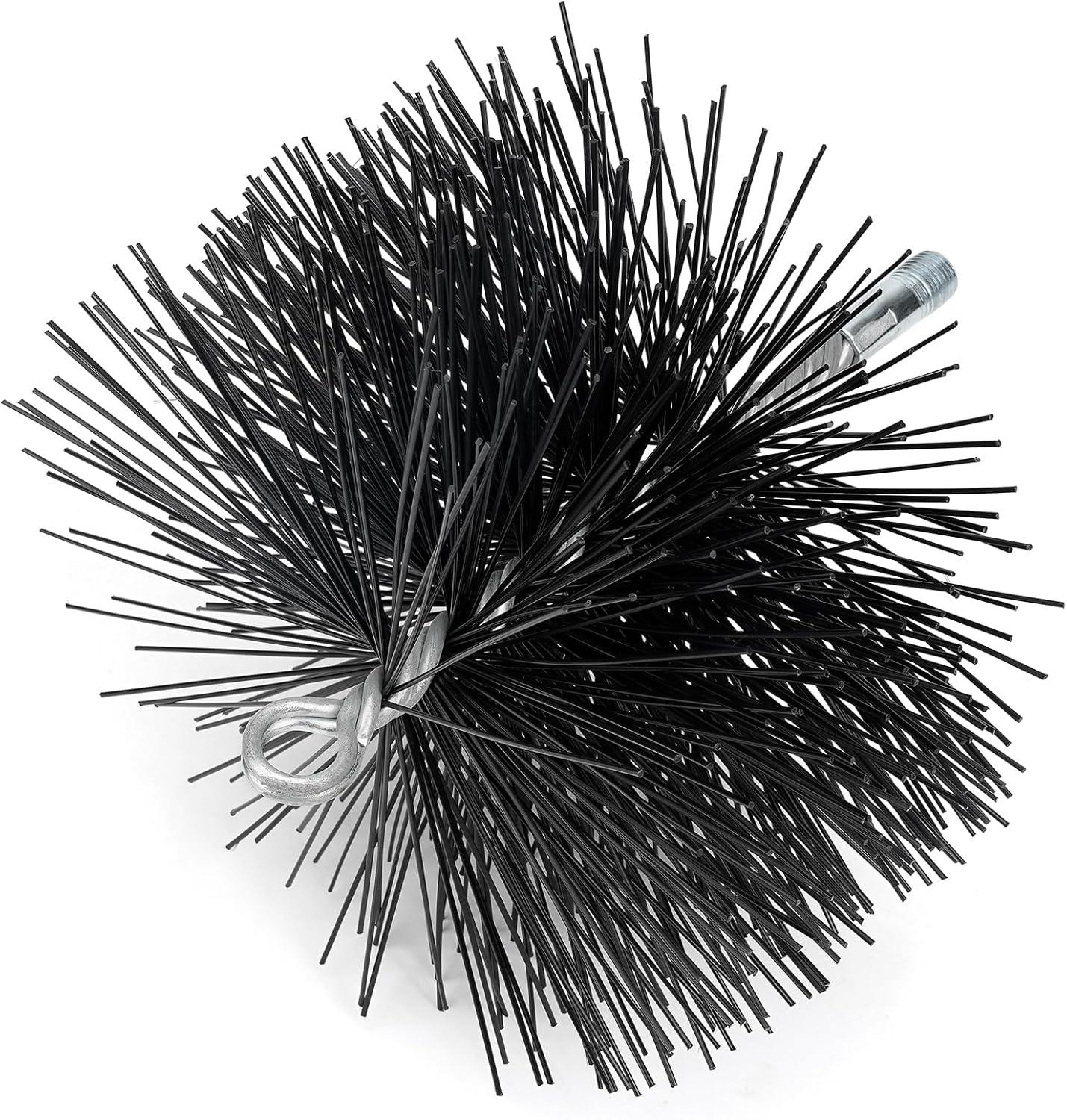 Stanbroil 6 Inch Round Chimney Cleaning Brush with 1/4″ NPT Fitting for Insulated Chimneys, Stainless Steel or Metal Stove Pipes- Works with Most Chimney Rod Sets(Polypropylene)