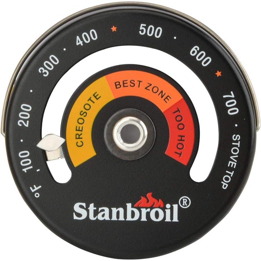 Stanbroil Magnetic Wood Stove Pipe Thermometer, Flue Pipe Temperature Meter for Wood Log Chimney Pipe(Stove Top Meter)