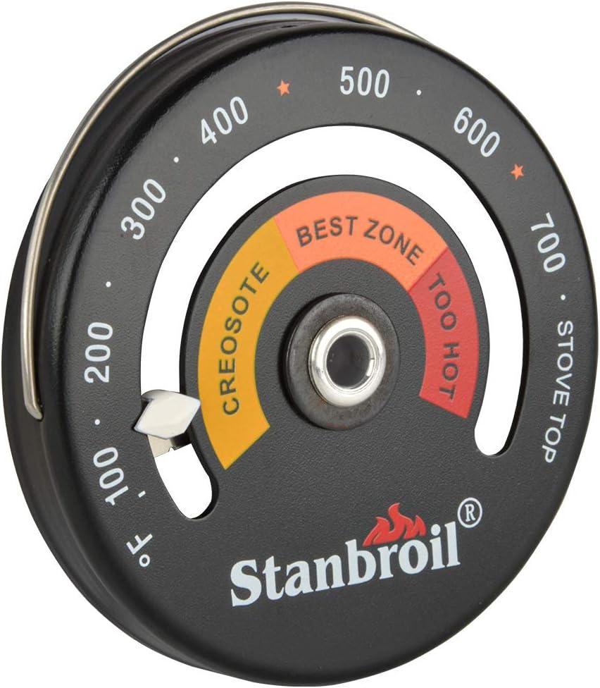 Stanbroil Magnetic Wood Stove Pipe Thermometer, Flue Pipe Temperature Meter for Wood Log Chimney Pipe(Stove Top Meter)