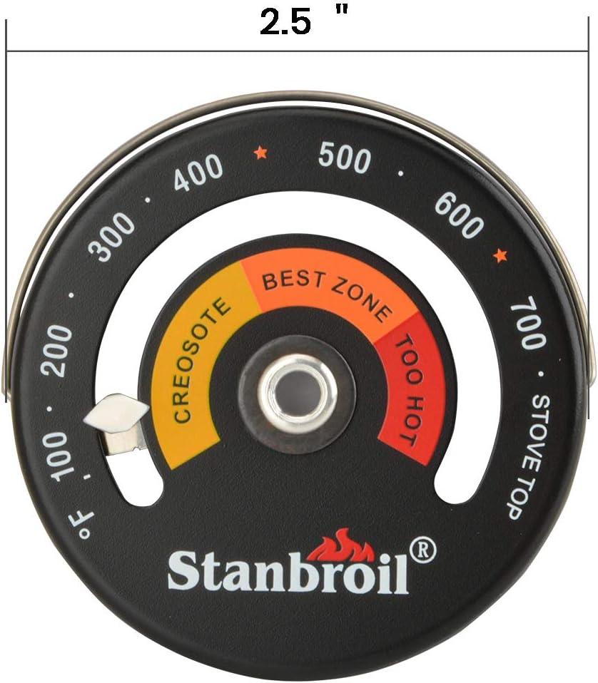 Stanbroil Magnetic Wood Stove Pipe Thermometer, Flue Pipe Temperature Meter for Wood Log Chimney Pipe(Stove Top Meter)
