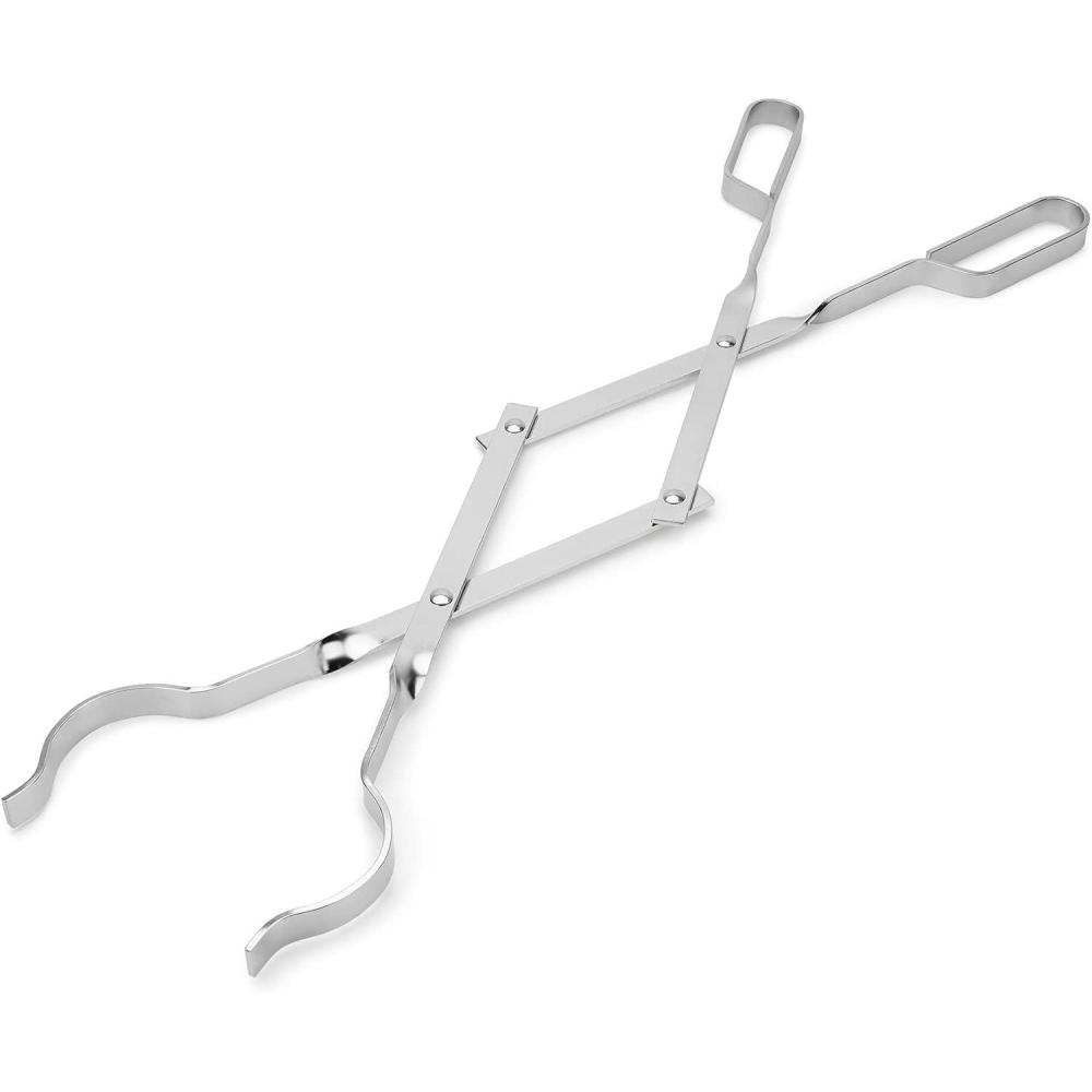Stanbroil Outdoor Campfire Fireplace Tongs, 26″ Long, Log Grabber, Black(Stainless Steel)
