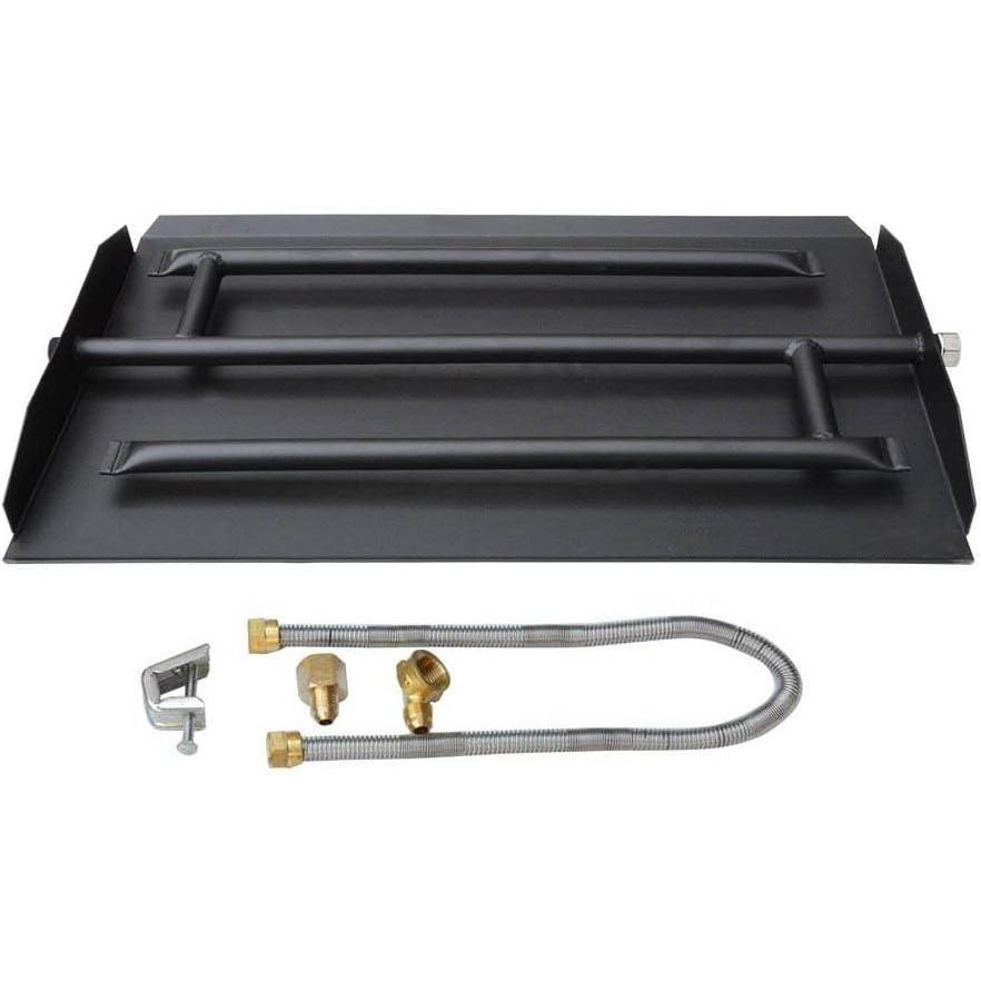 Stanbroil Stainless Steel Natural Gas Fireplace Triple Flame Pan Burner Kit, 28.5-inch(Alloy Steel)