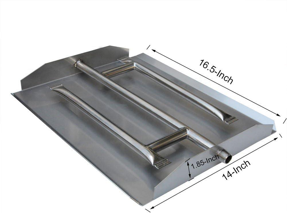 Stanbroil Stainless Steel Triple Flat Fireplace Burner Pan, 16.5 Inches(Stainless Steel)