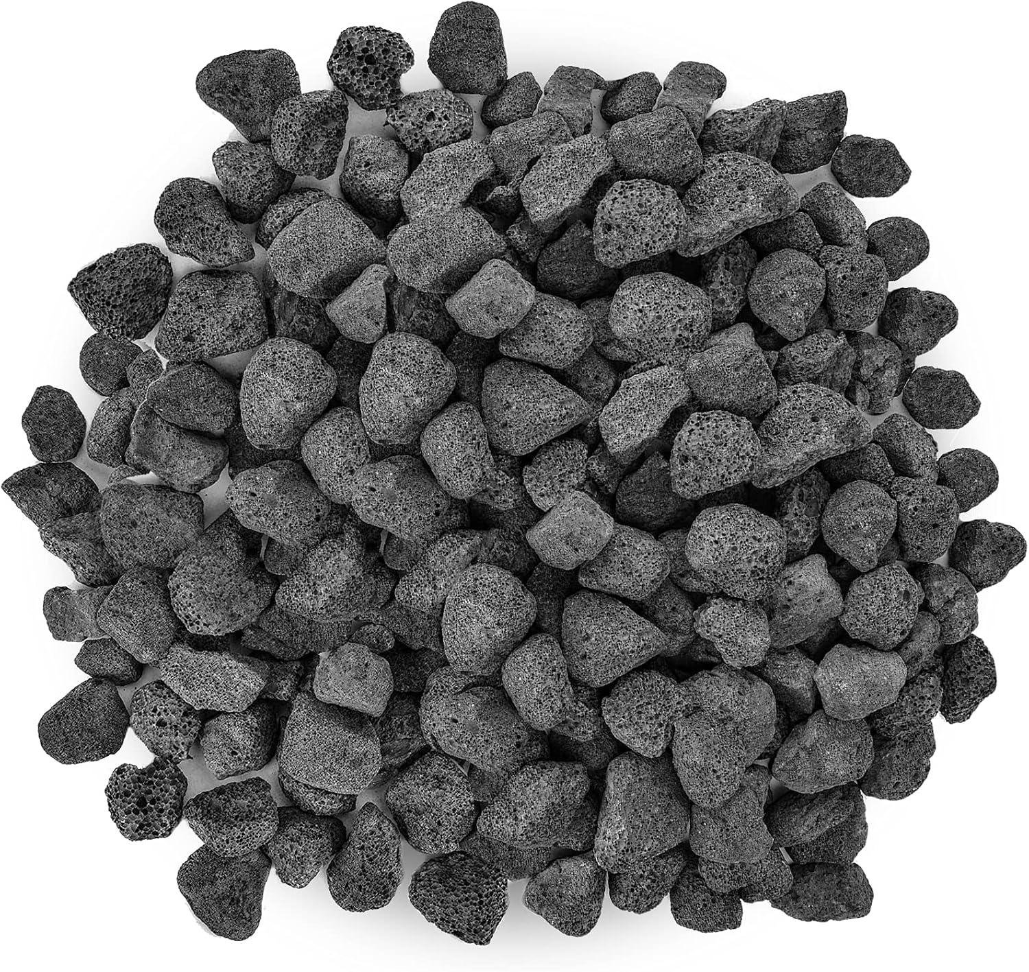 Stanbroil 10 Pounds Black Lava Rock Granules, Decorative Landscaping for Fire Bowls, Fire Pits, Gas Log Sets, Indoor or Outdoor Fireplaces(1 1/5″ – 2″)(Black)