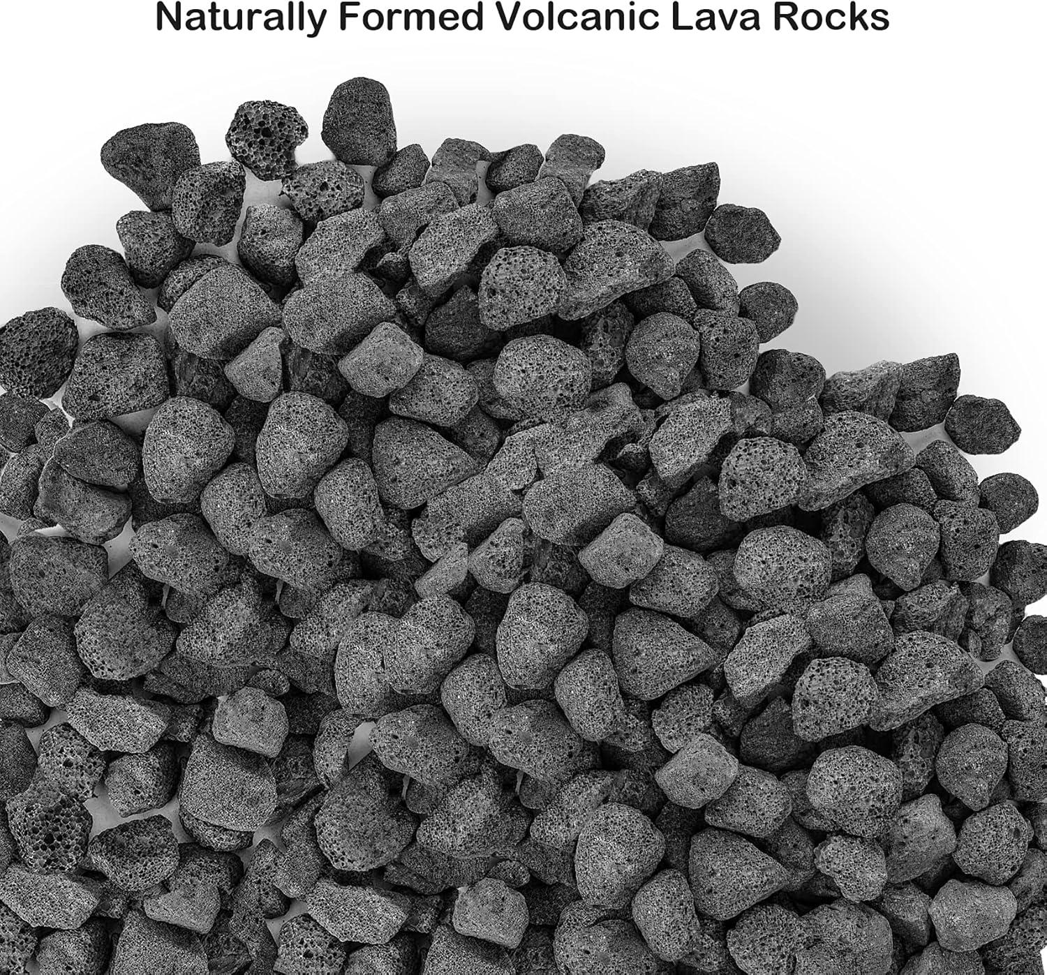 Stanbroil 10 Pounds Black Lava Rock Granules, Decorative Landscaping for Fire Bowls, Fire Pits, Gas Log Sets, Indoor or Outdoor Fireplaces(1 1/5″ – 2″)(Black)