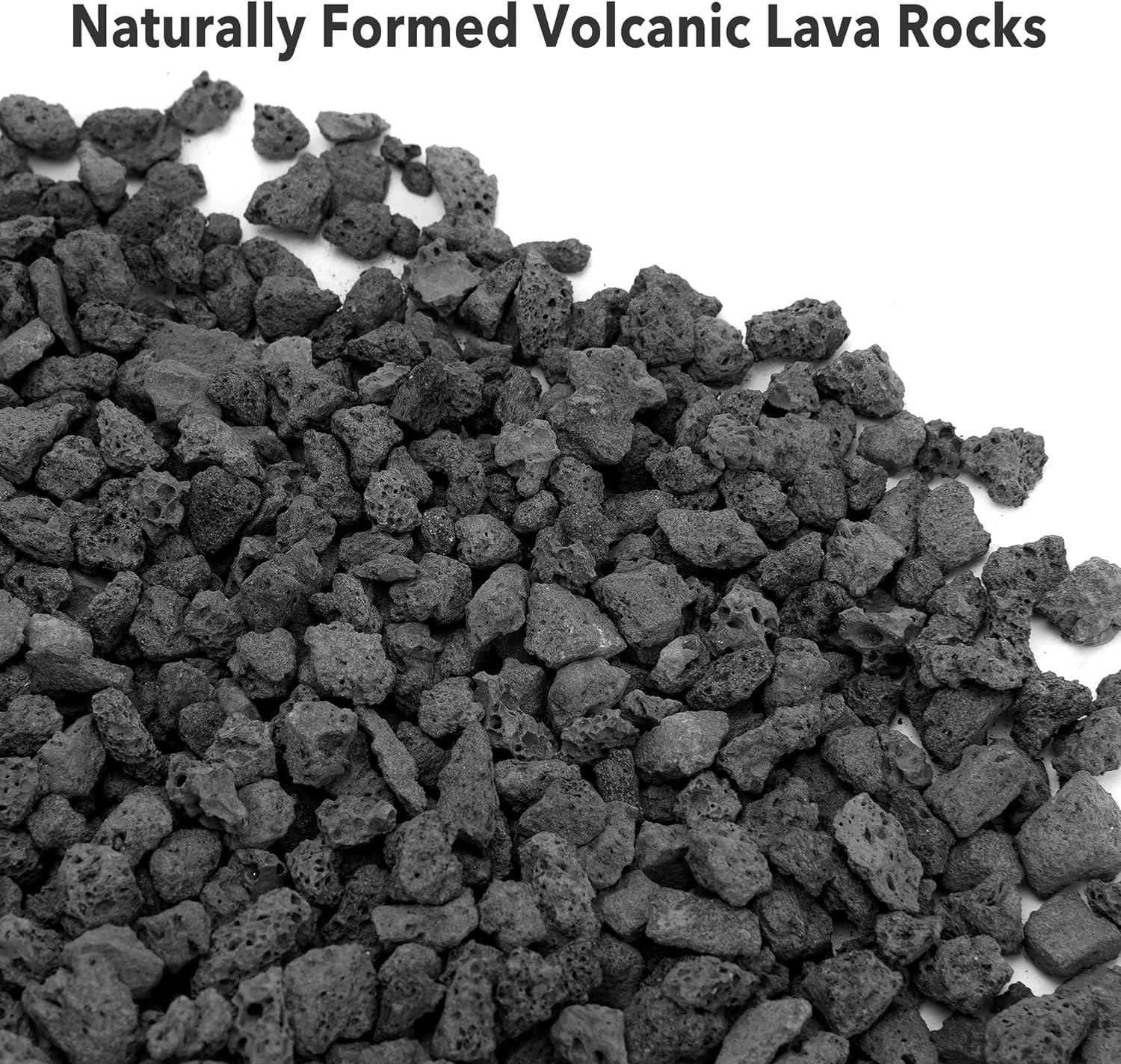 Stanbroil 10 Pounds Black Lava Rock Granules, Decorative Landscaping for Fire Bowls, Fire Pits, Gas Log Sets, Indoor or Outdoor Fireplaces(1 1/5″ – 2″)(Black)
