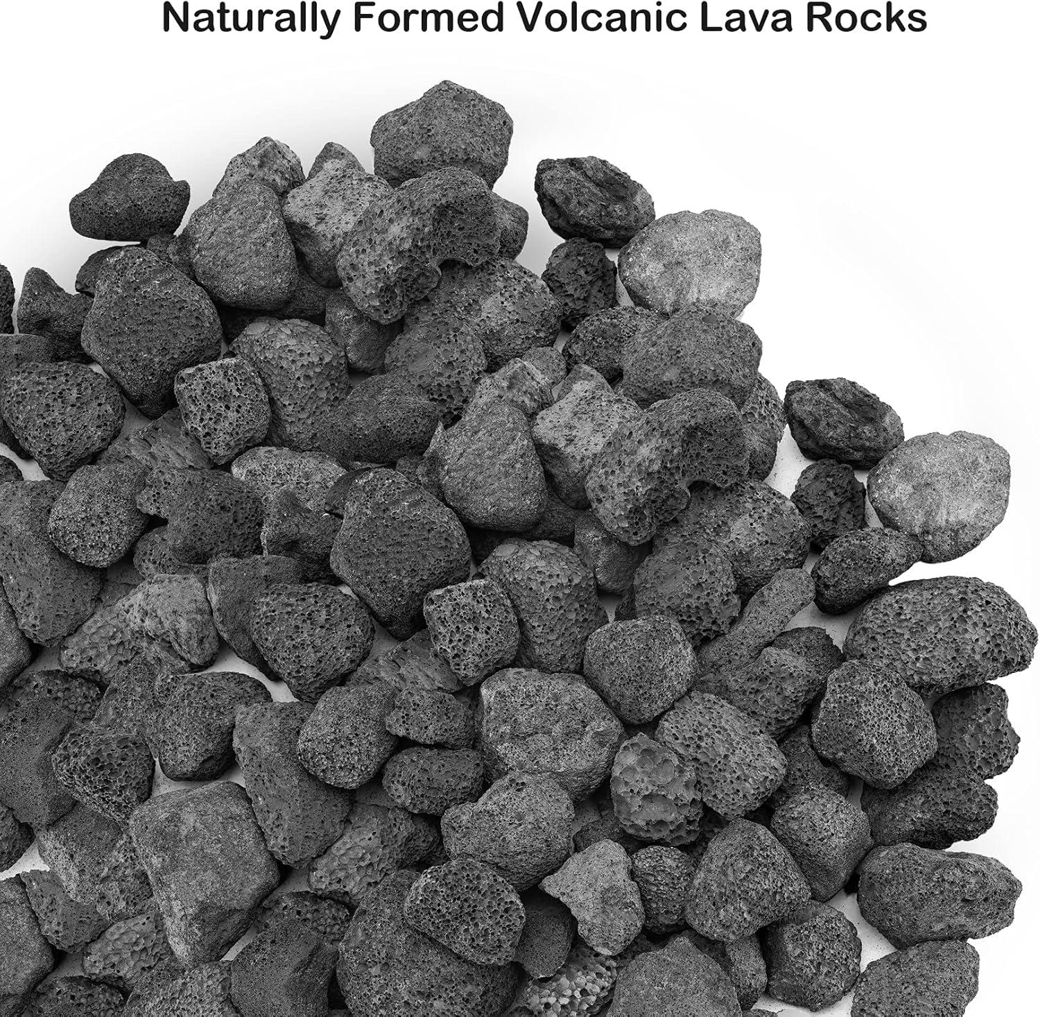 Stanbroil 10 Pounds Black Lava Rock Granules, Decorative Landscaping for Fire Bowls, Fire Pits, Gas Log Sets, Indoor or Outdoor Fireplaces(1 1/5″ – 2″)(Black)