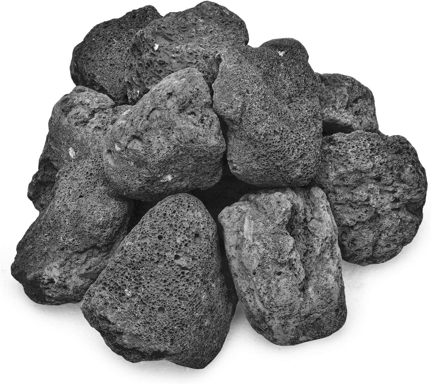 Stanbroil 10 Pounds Black Lava Rock Granules, Decorative Landscaping for Fire Bowls, Fire Pits, Gas Log Sets, Indoor or Outdoor Fireplaces(1 1/5″ – 2″)(Black)