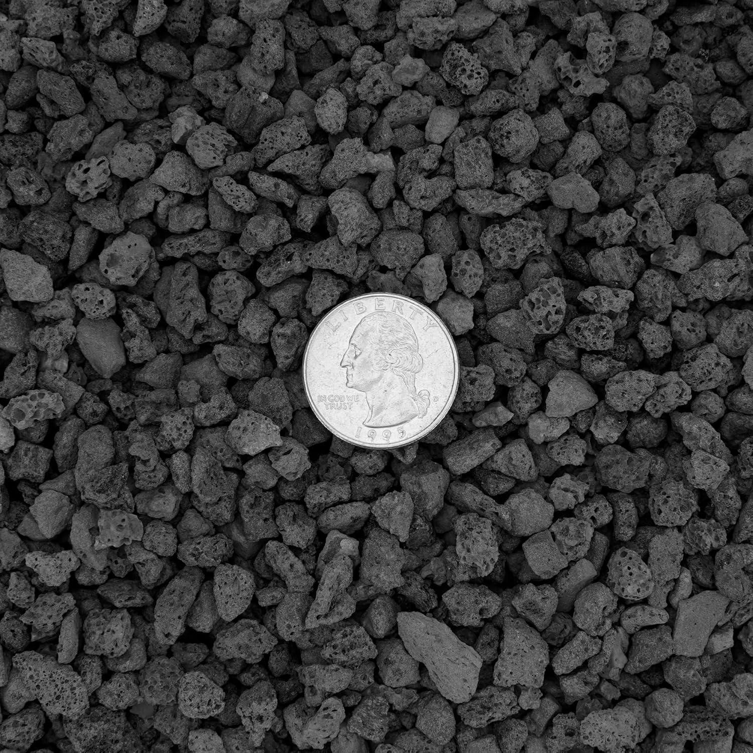 Stanbroil 10 Pounds Black Lava Rock Granules, Decorative Landscaping for Fire Bowls, Fire Pits, Gas Log Sets, Indoor or Outdoor Fireplaces(1 1/5″ – 2″)(Black)
