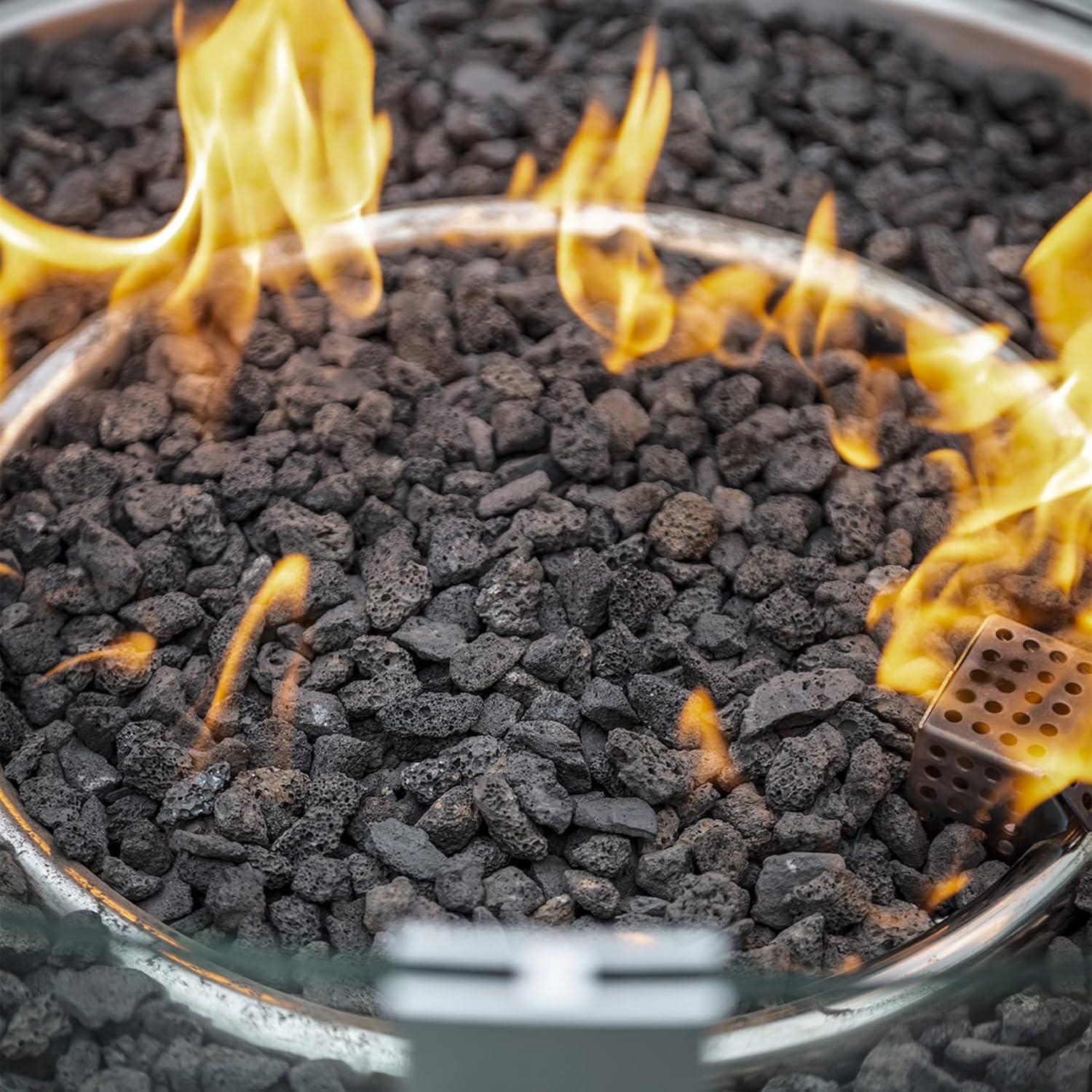 Stanbroil 10 Pounds Black Lava Rock Granules, Decorative Landscaping for Fire Bowls, Fire Pits, Gas Log Sets, Indoor or Outdoor Fireplaces(1 1/5″ – 2″)(Black)