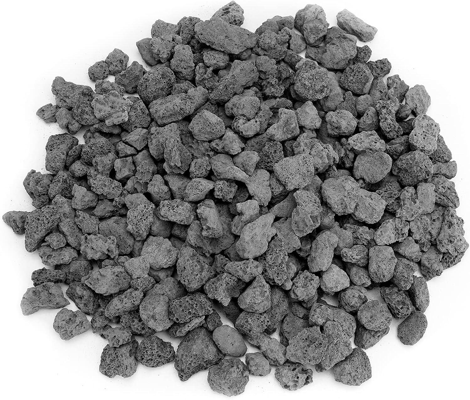 Stanbroil 10 Pounds Black Lava Rock Granules, Decorative Landscaping for Fire Bowls, Fire Pits, Gas Log Sets, Indoor or Outdoor Fireplaces(1 1/5″ – 2″)(Black)