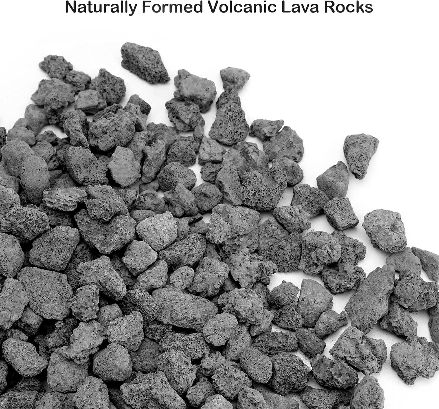 Stanbroil 10 Pounds Black Lava Rock Granules, Decorative Landscaping for Fire Bowls, Fire Pits, Gas Log Sets, Indoor or Outdoor Fireplaces(1 1/5″ – 2″)(Black)
