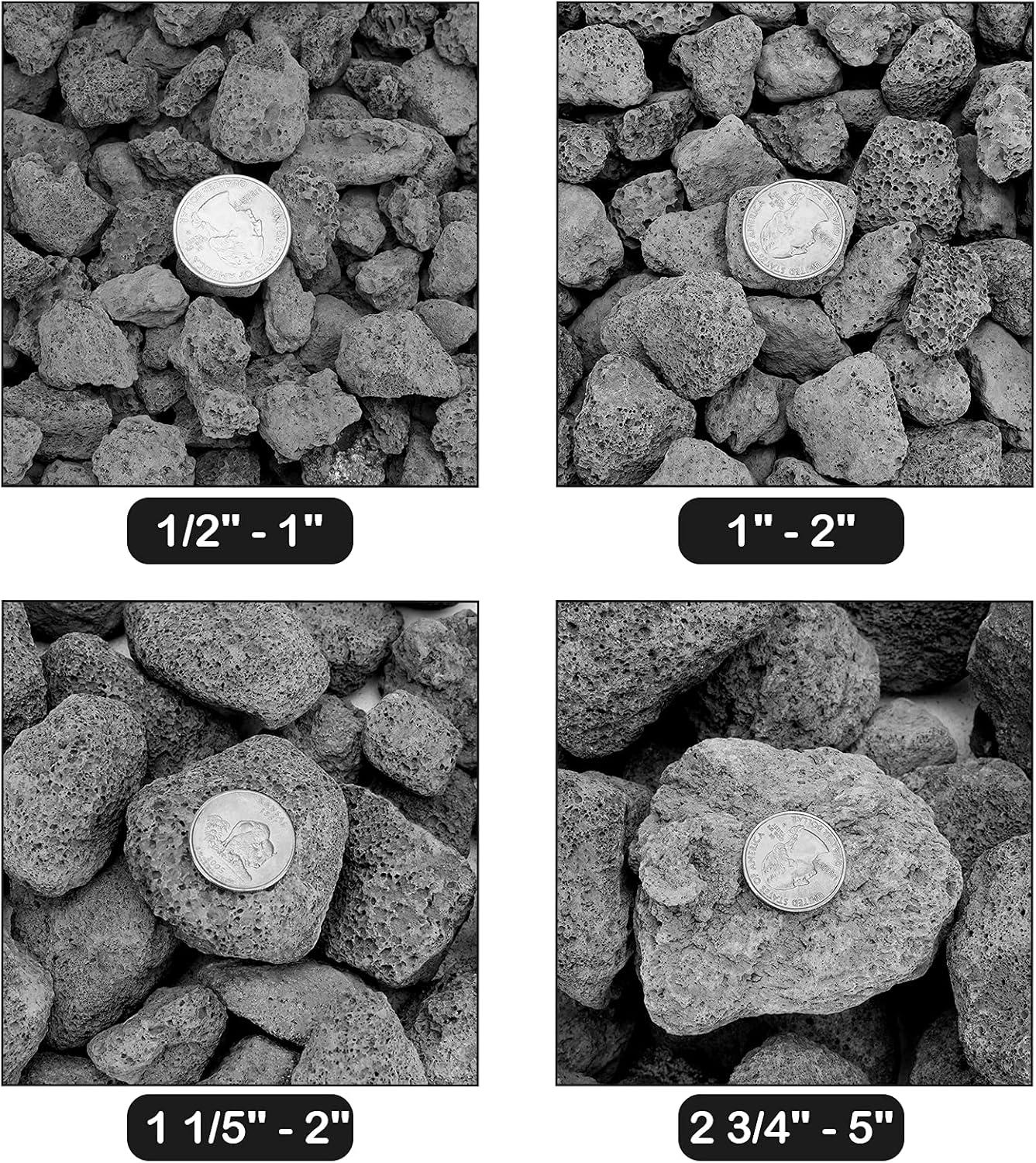 Stanbroil 10 Pounds Black Lava Rock Granules, Decorative Landscaping for Fire Bowls, Fire Pits, Gas Log Sets, Indoor or Outdoor Fireplaces(1 1/5″ – 2″)(Black)