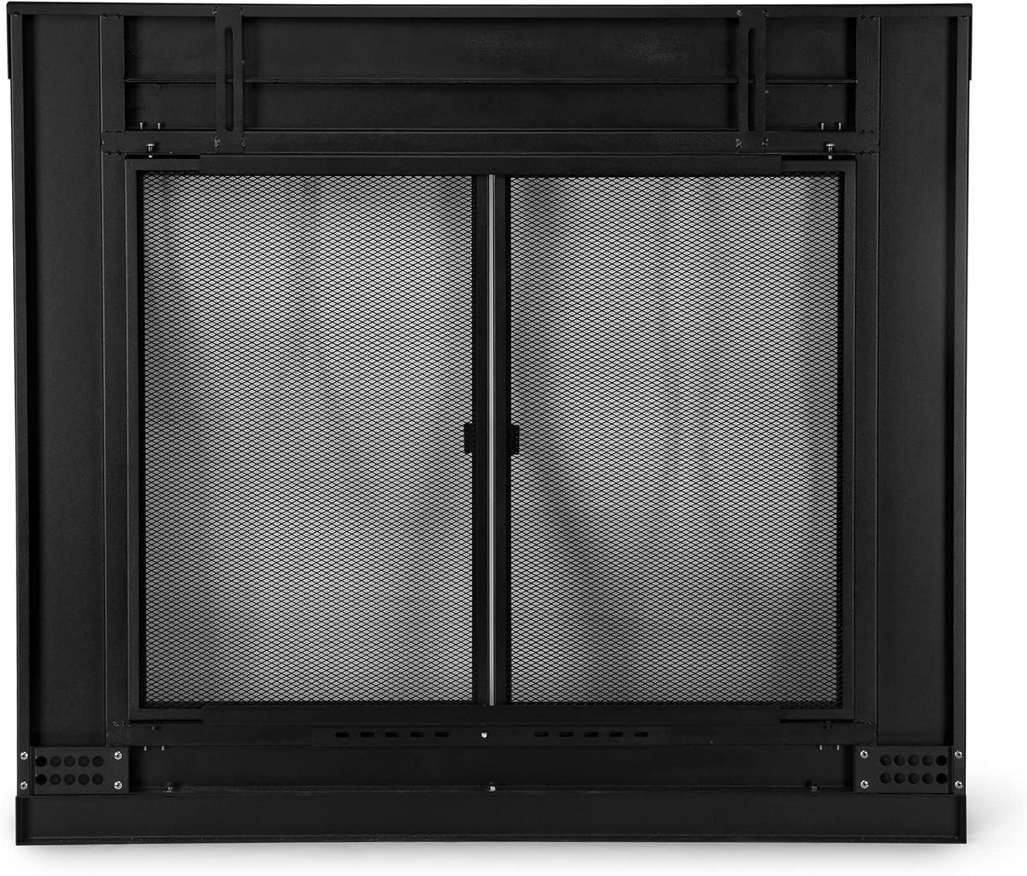 Stanbroil Fireplace Glass Bi-fold Style Door, Black Finish, Medium, Decorative Fireplace Screen Door for Fireplace Accessories(Cabinet)