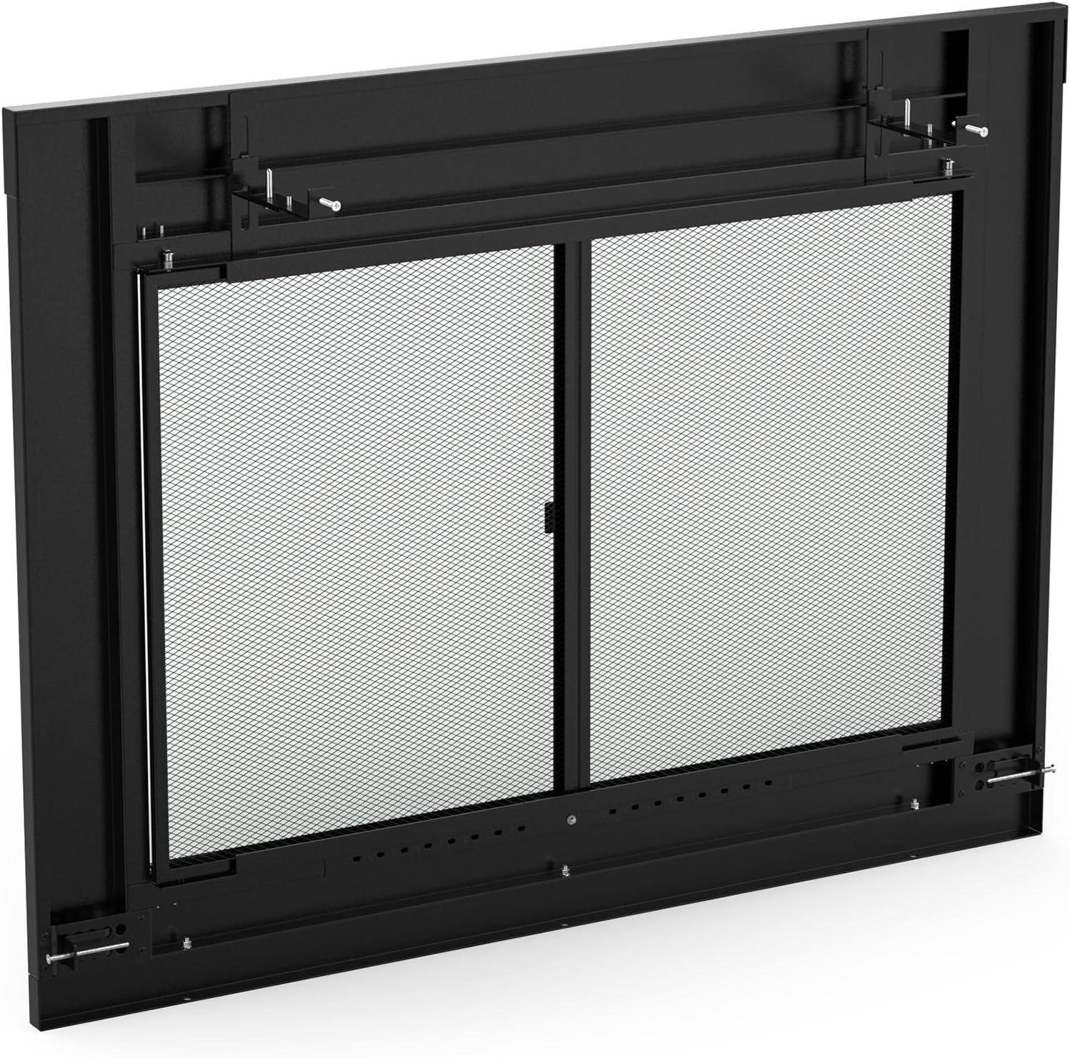 Stanbroil Fireplace Glass Bi-fold Style Door, Black Finish, Medium, Decorative Fireplace Screen Door for Fireplace Accessories(Cabinet)
