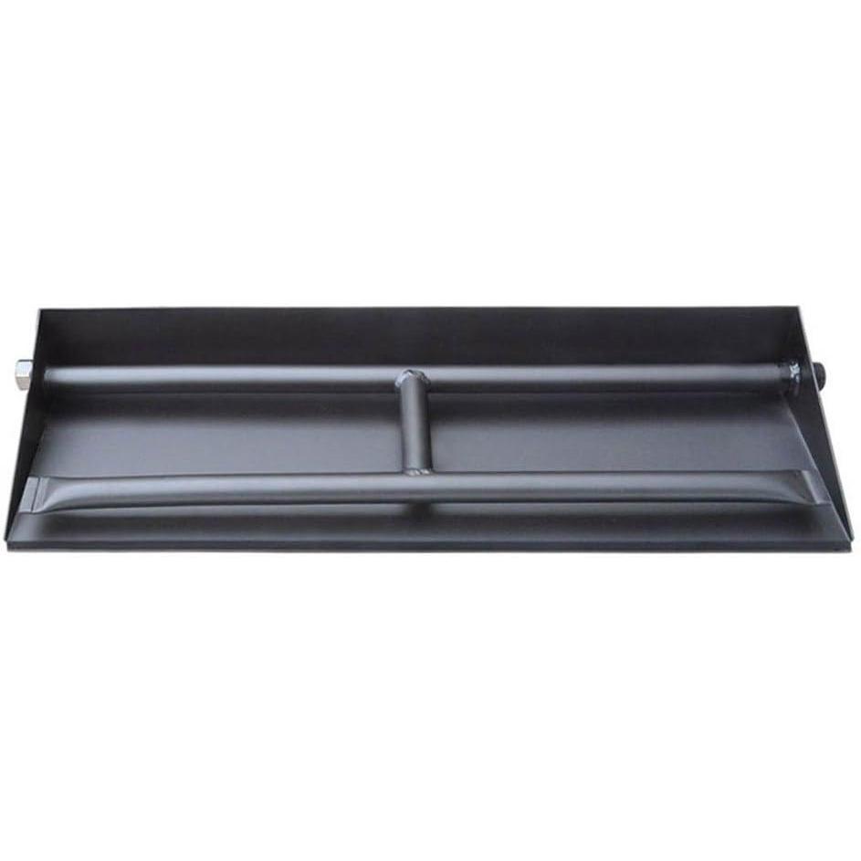 Stanbroil 26.5 Dual Fireplace Burner and Pan, Black Steel(Powder Coated Steel)